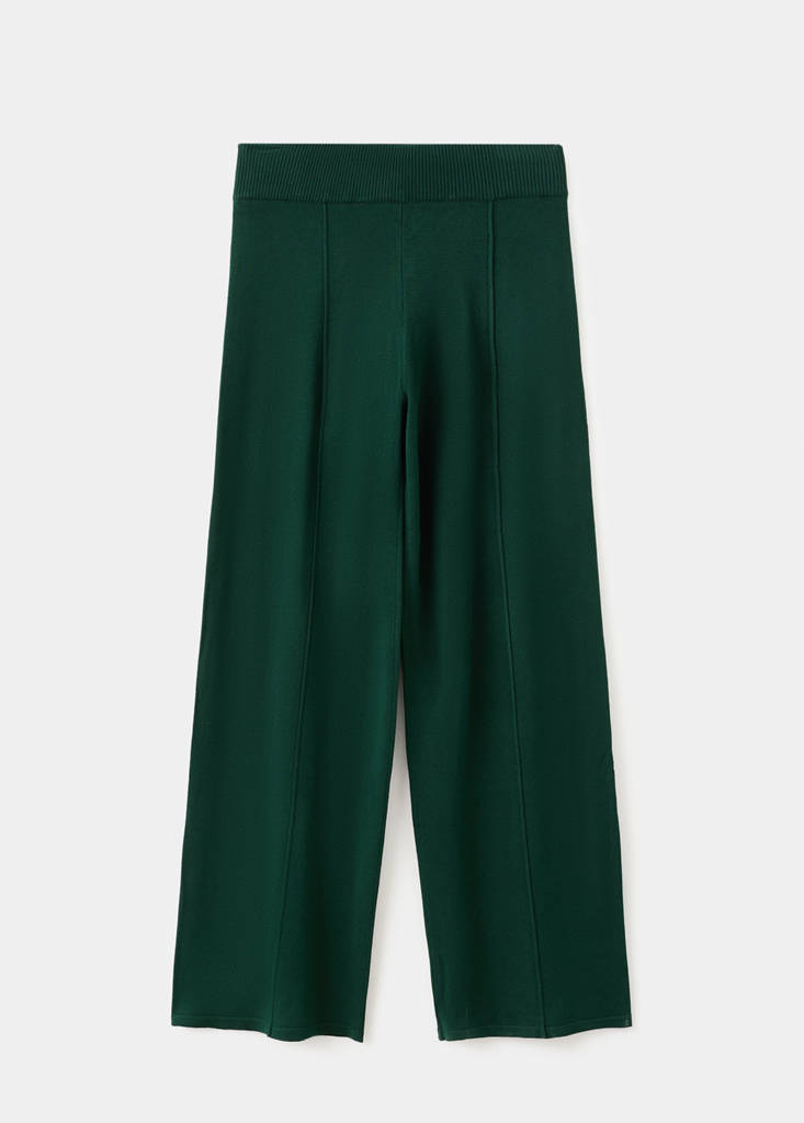 Knitted trousers with stitching detail — Dark Green