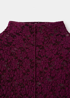Lace top with perkins collar — Burgundy 6
