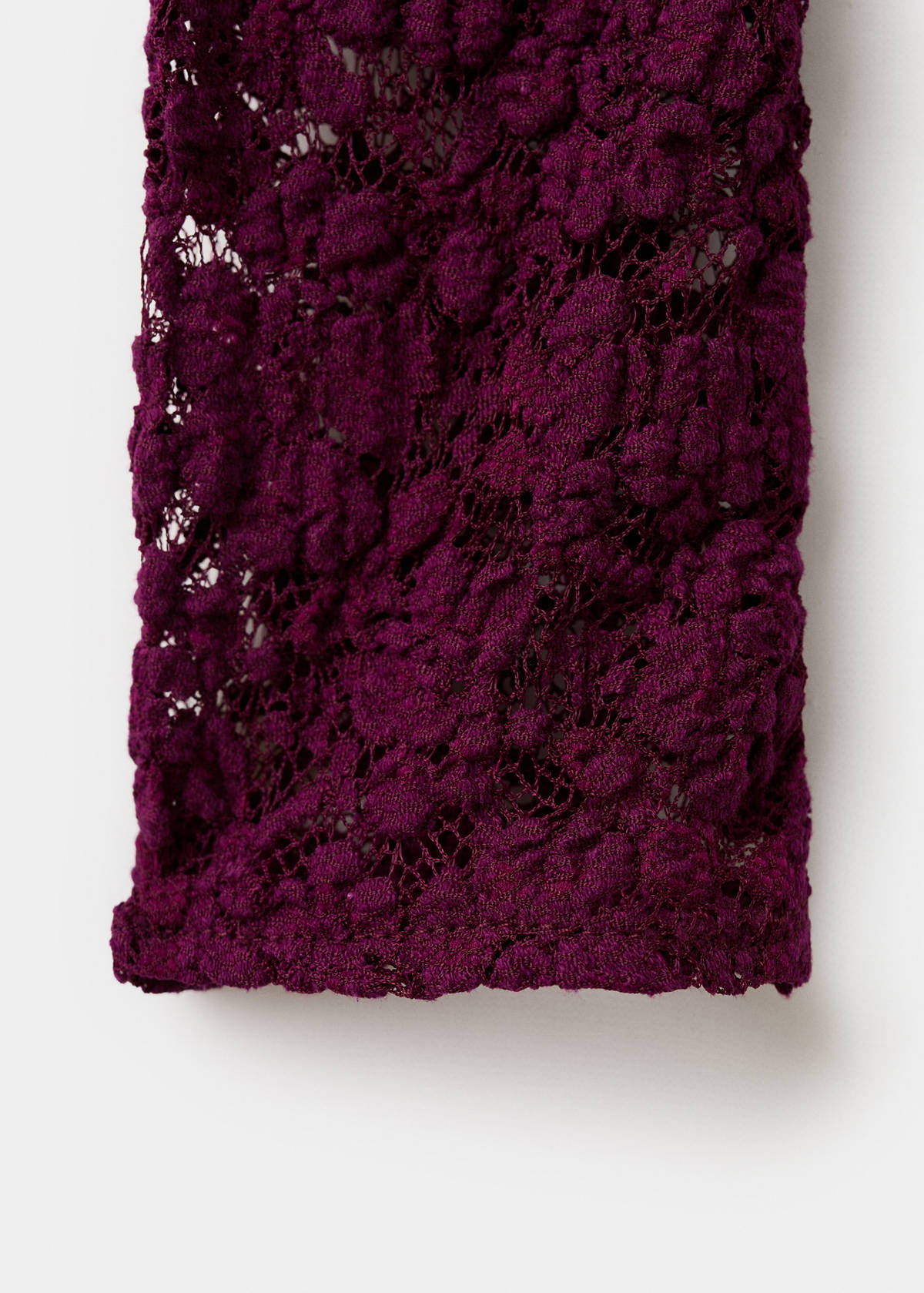 Lace top with perkins collar — Burgundy