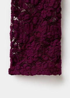 Lace top with perkins collar — Burgundy 7