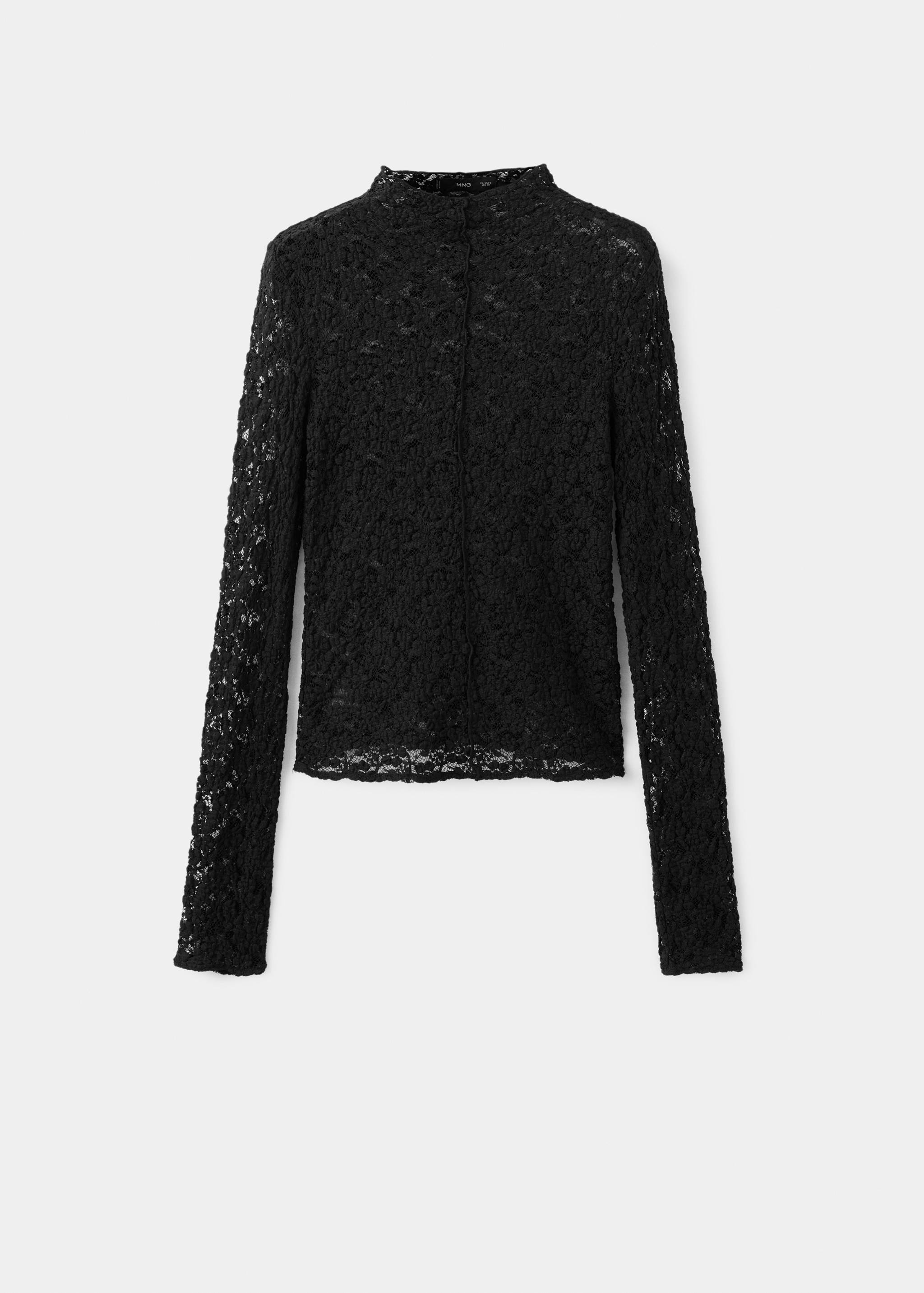 Spitzen-Top mit Perkins-Kragen - Artikel ohne Model