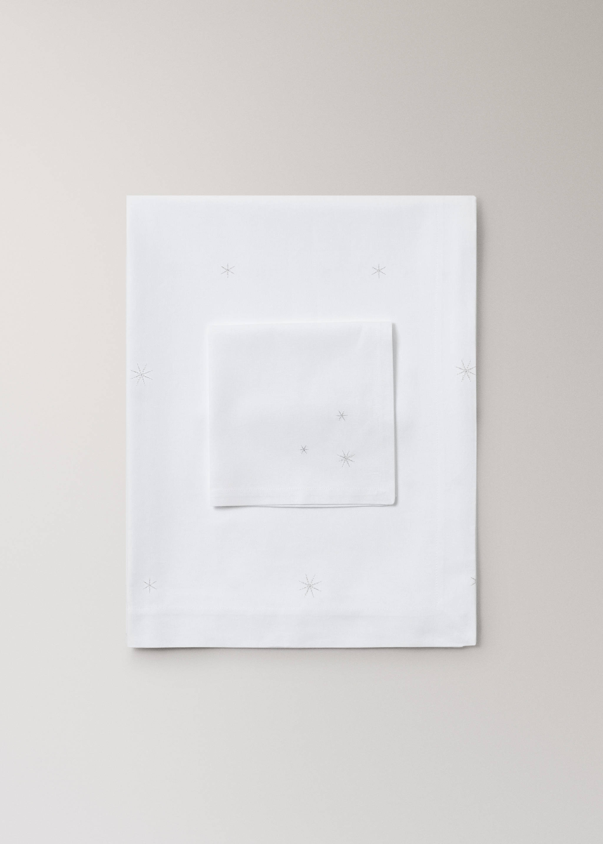 Paket med 4 bomullsservetter med broderade stjärndetaljer - Detaljer om artikeln 3