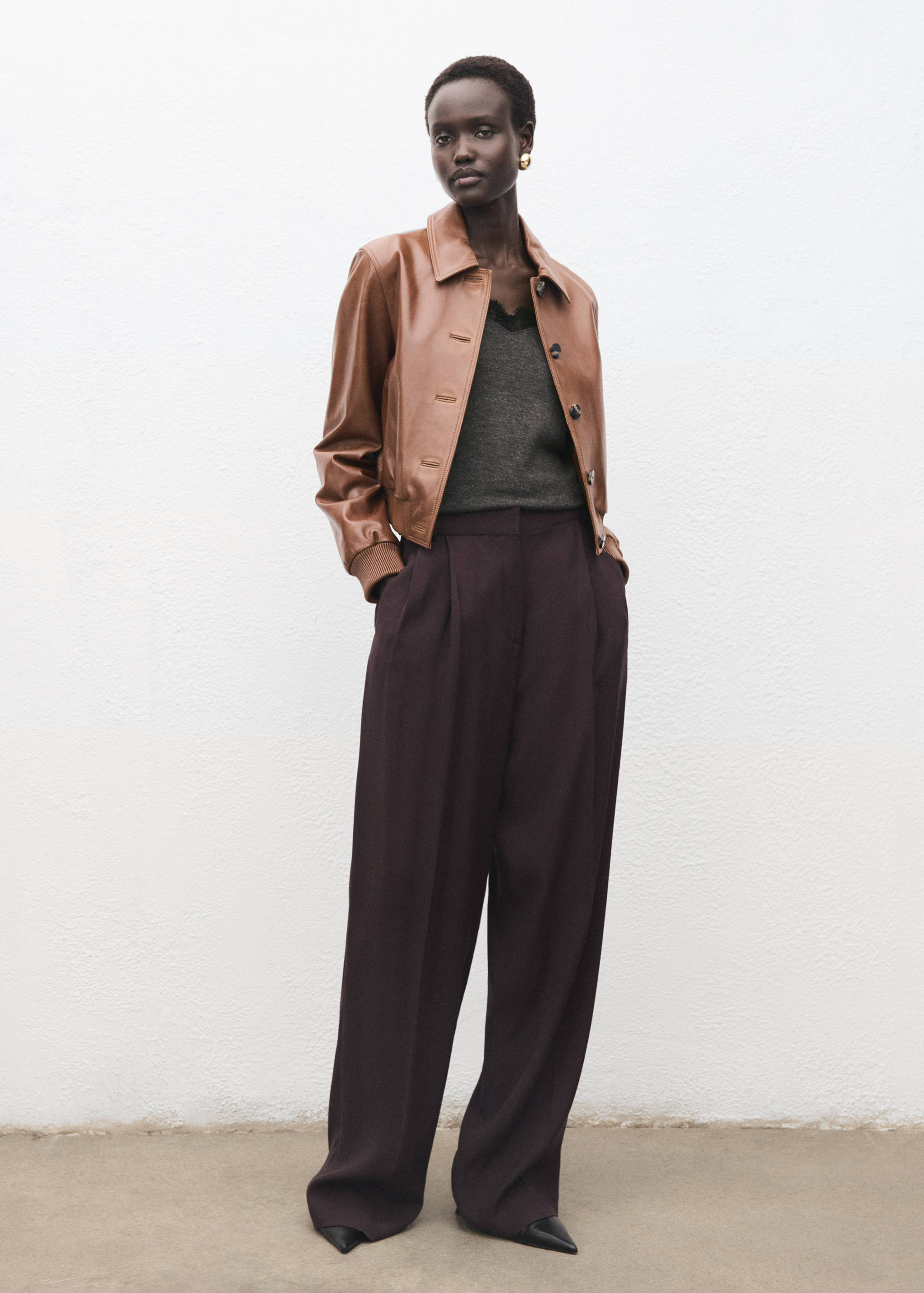 T-shirt décolleté en dentelle - Plan général