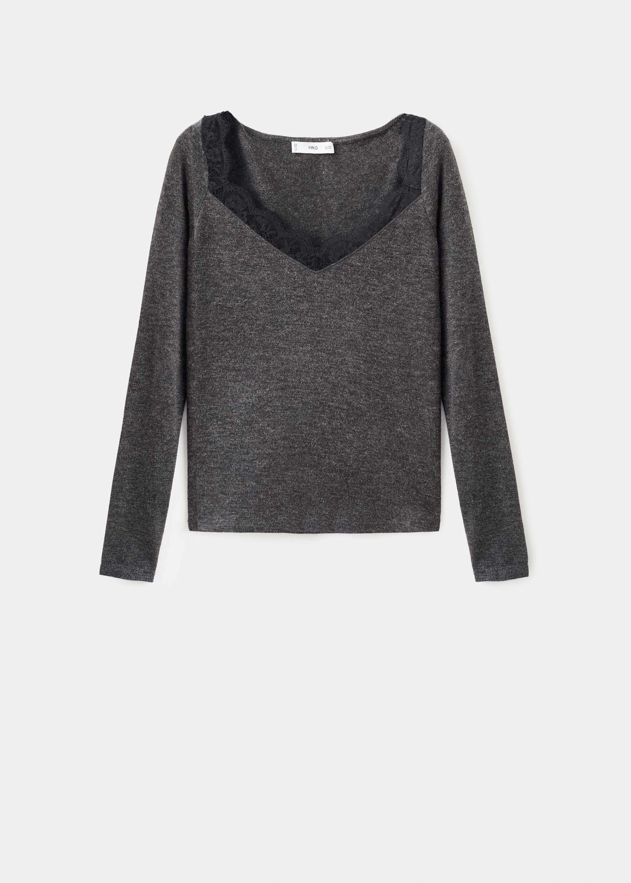 T-shirt décolleté en dentelle - Article sans modèle