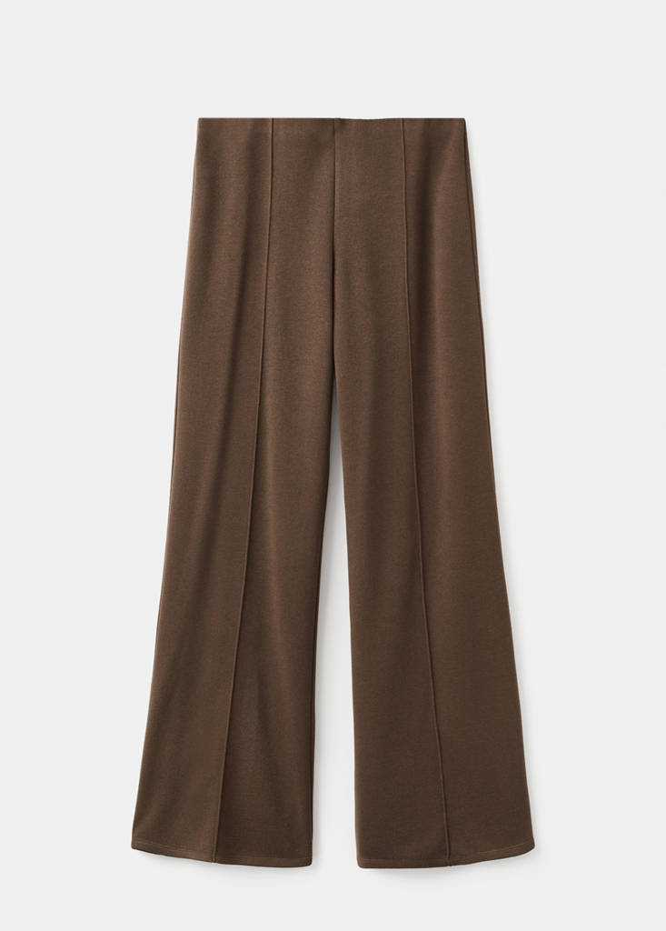Seam-detail straight-fit trousers — Brown