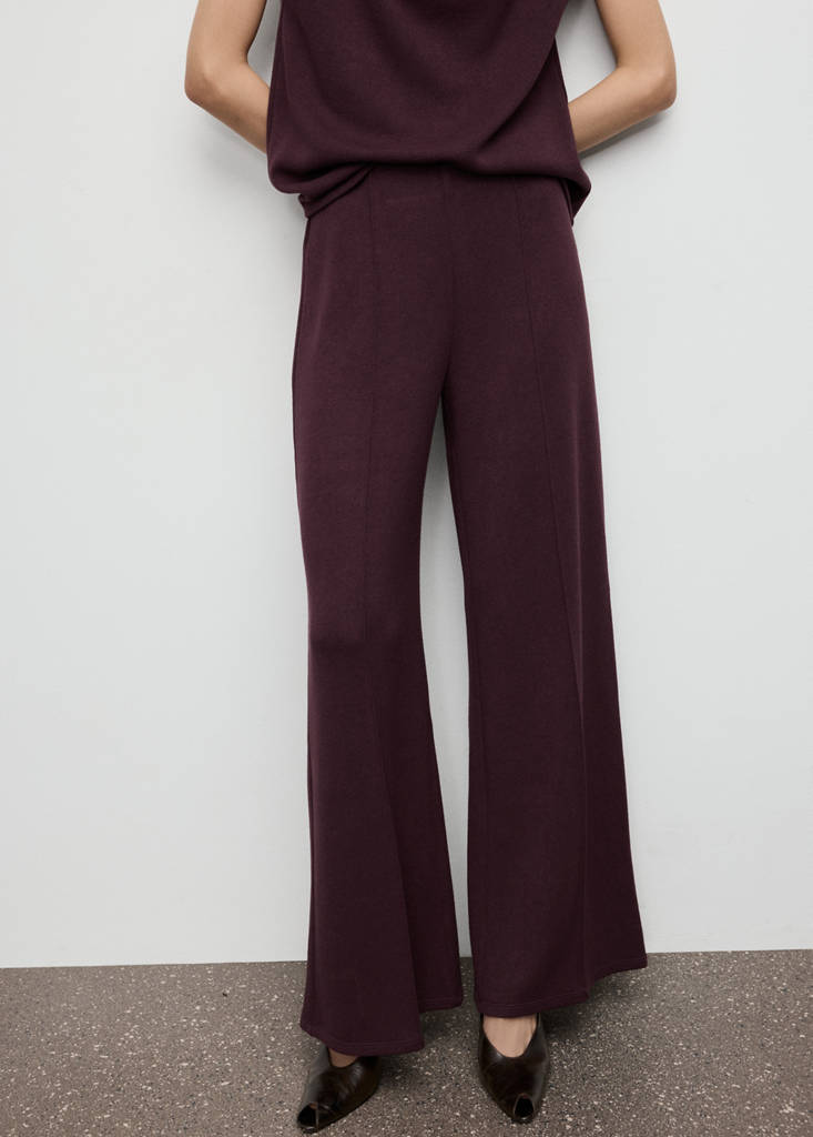 Seam-detail straight-fit trousers — Burgundy