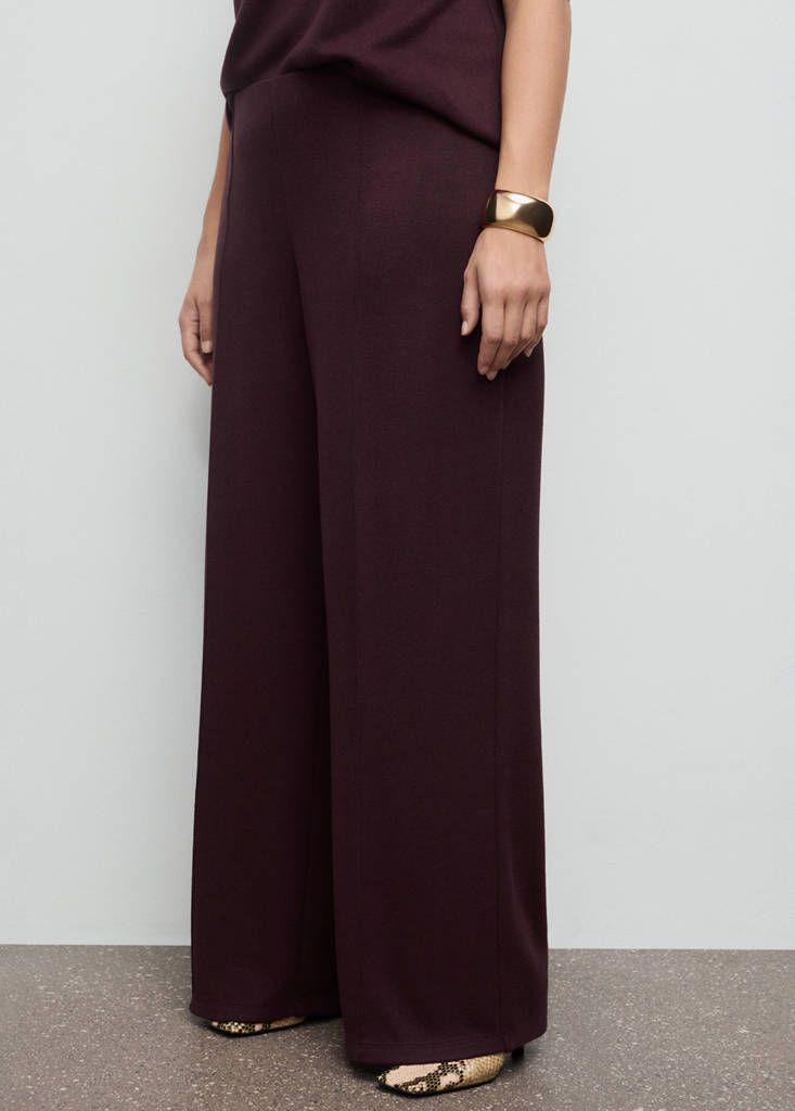 Seam-detail straight-fit trousers — Burgundy