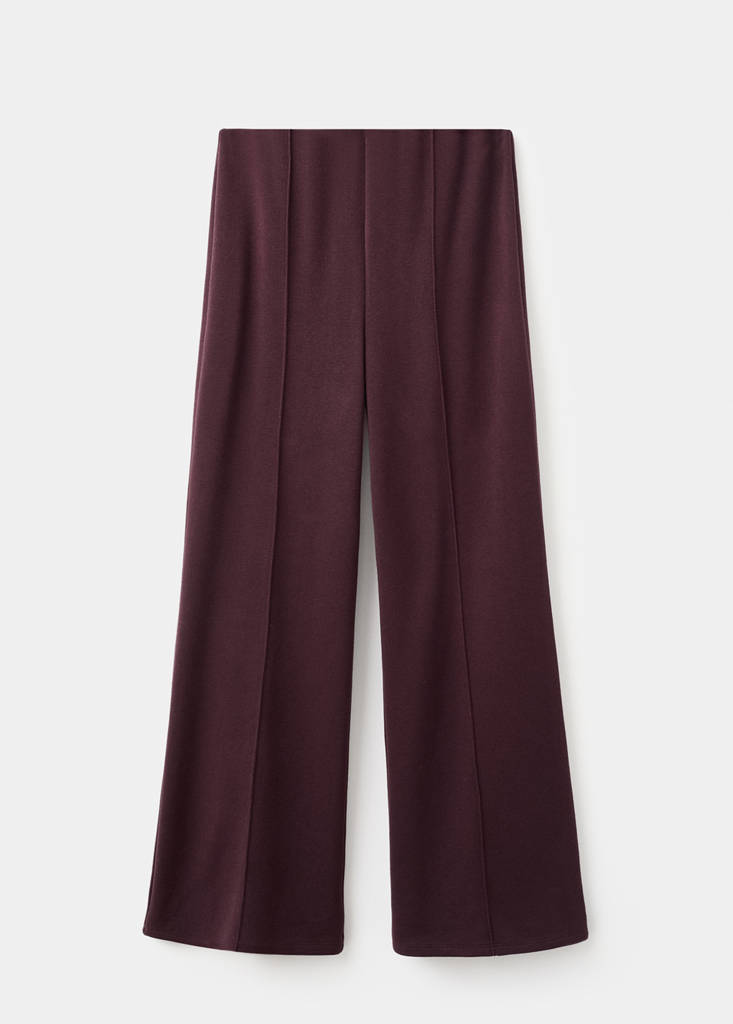 Seam-detail straight-fit trousers — Burgundy