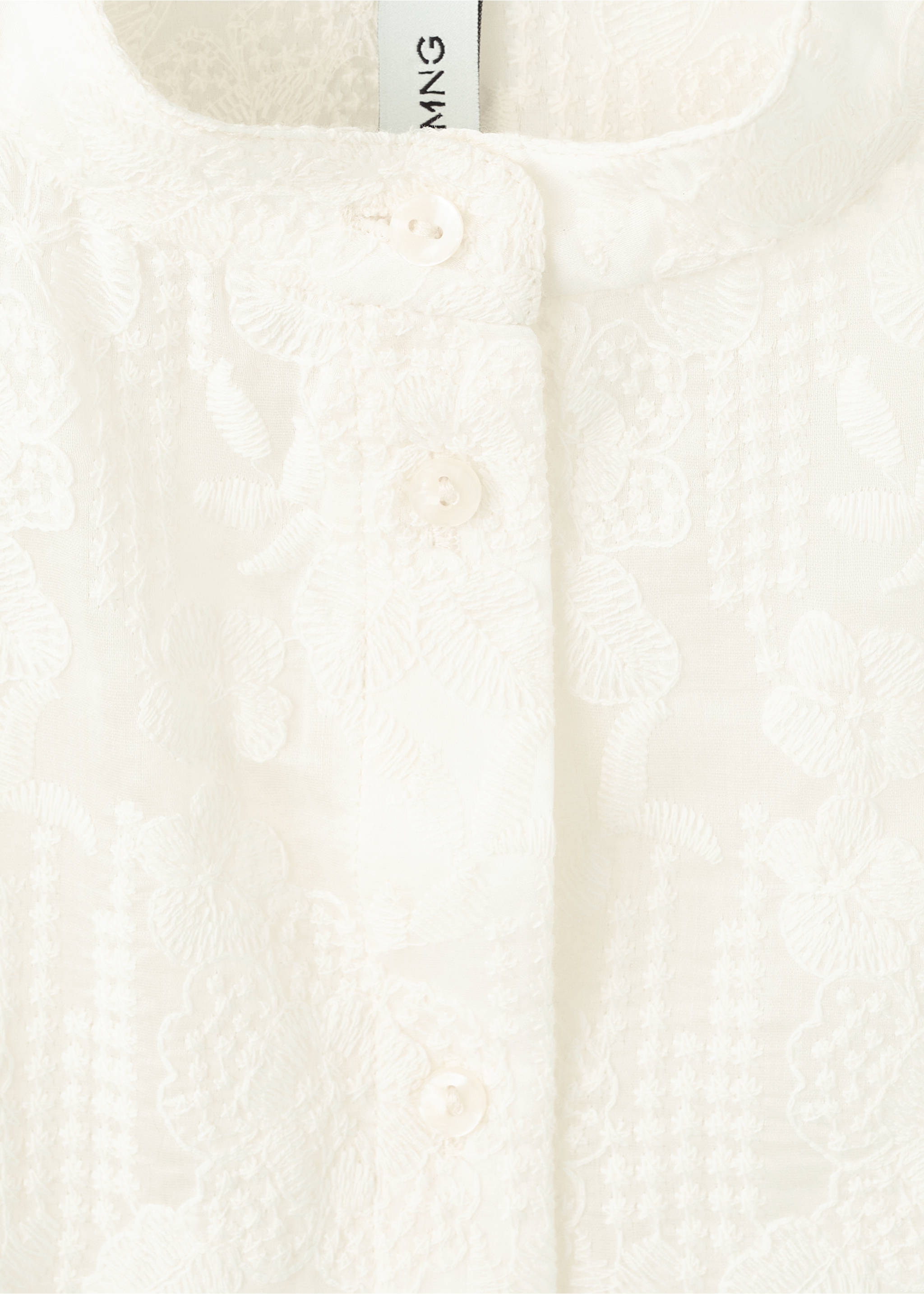 Embroidered lyocell blouse - Details of the article 8, Ecru. Ref: 17027805-00.