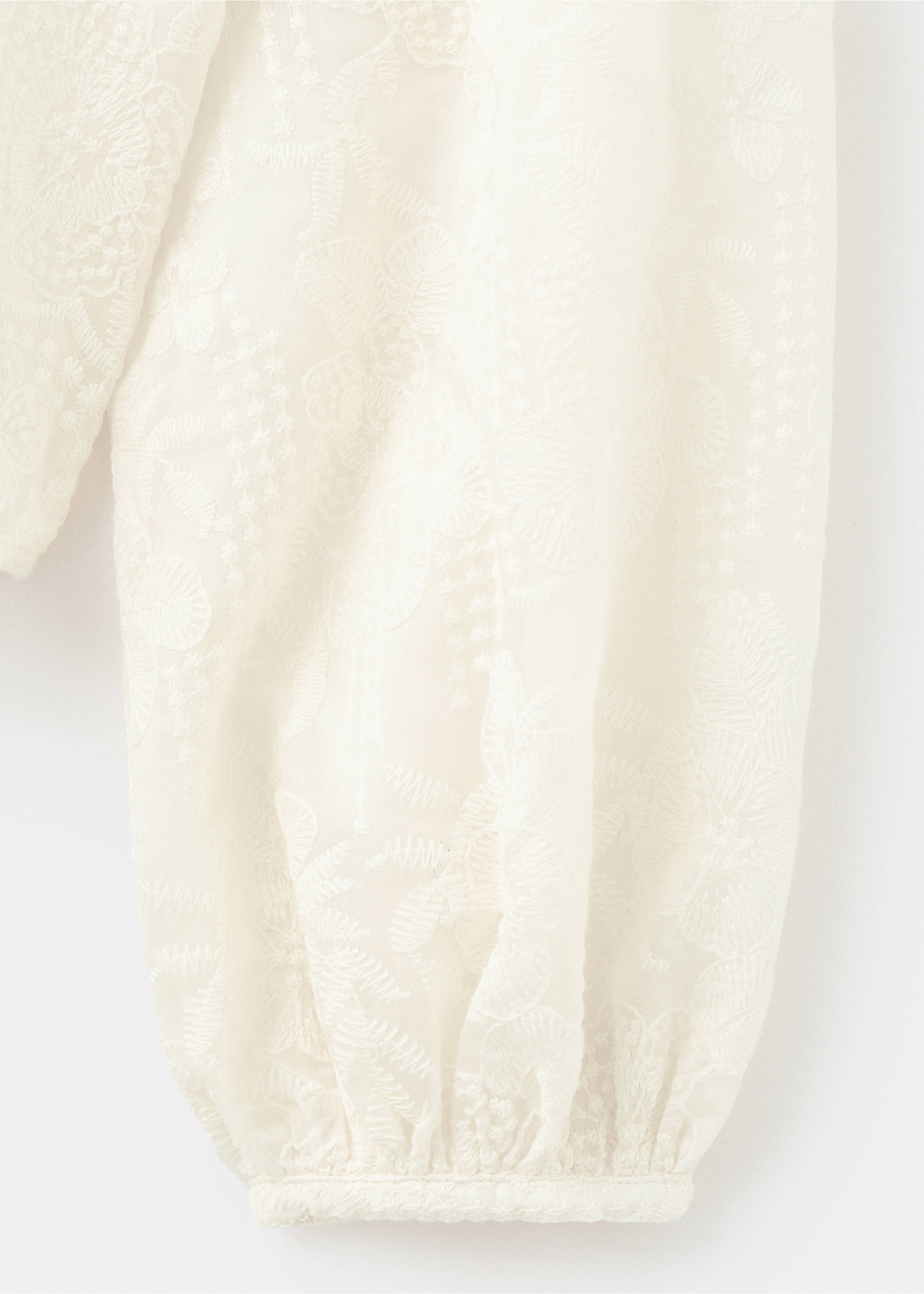 Embroidered lyocell blouse - Details of the article 0, Ecru. Ref: 17027805-00.