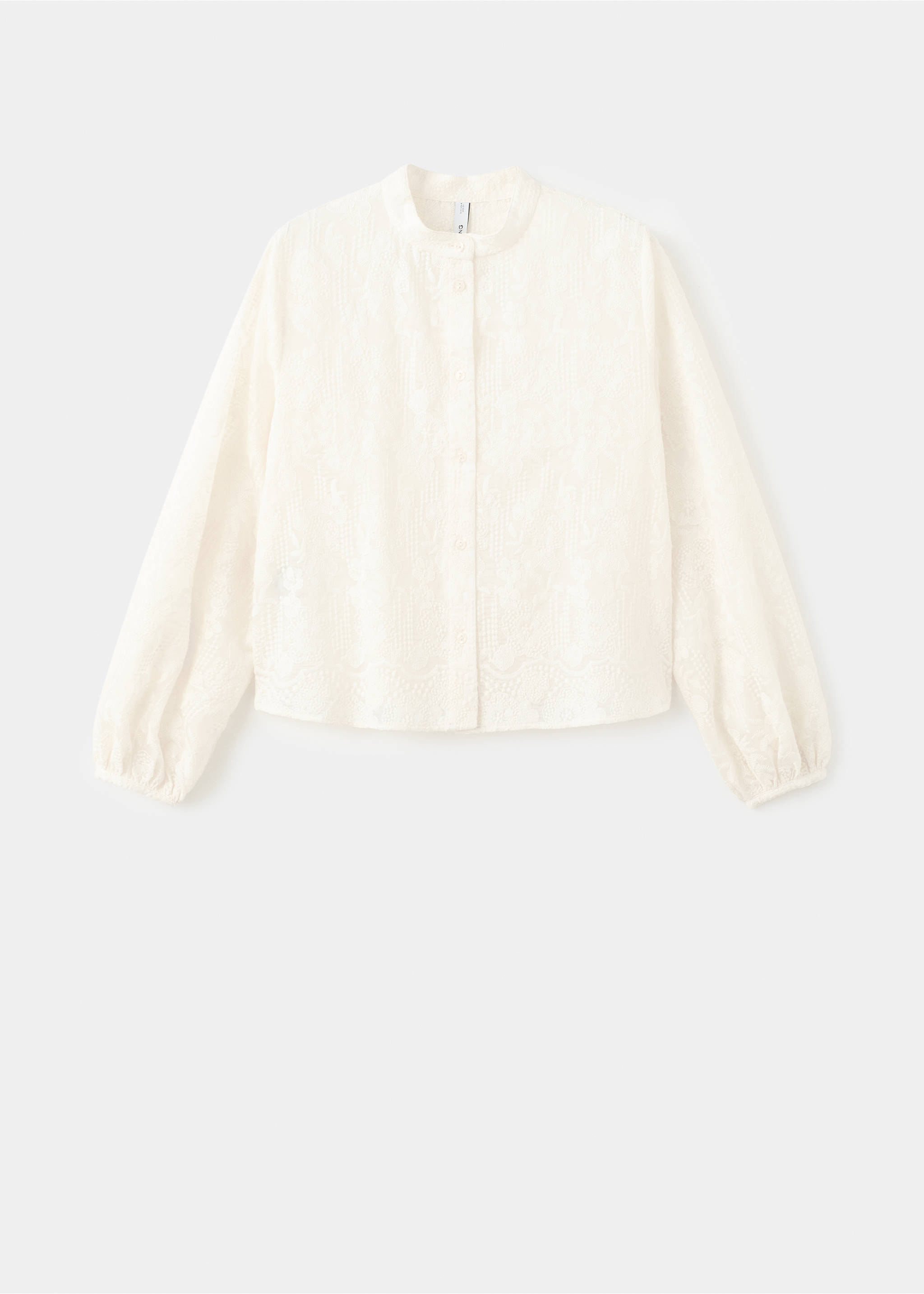 Embroidered lyocell blouse - Article without model, Ecru. Ref: 17027805-00.