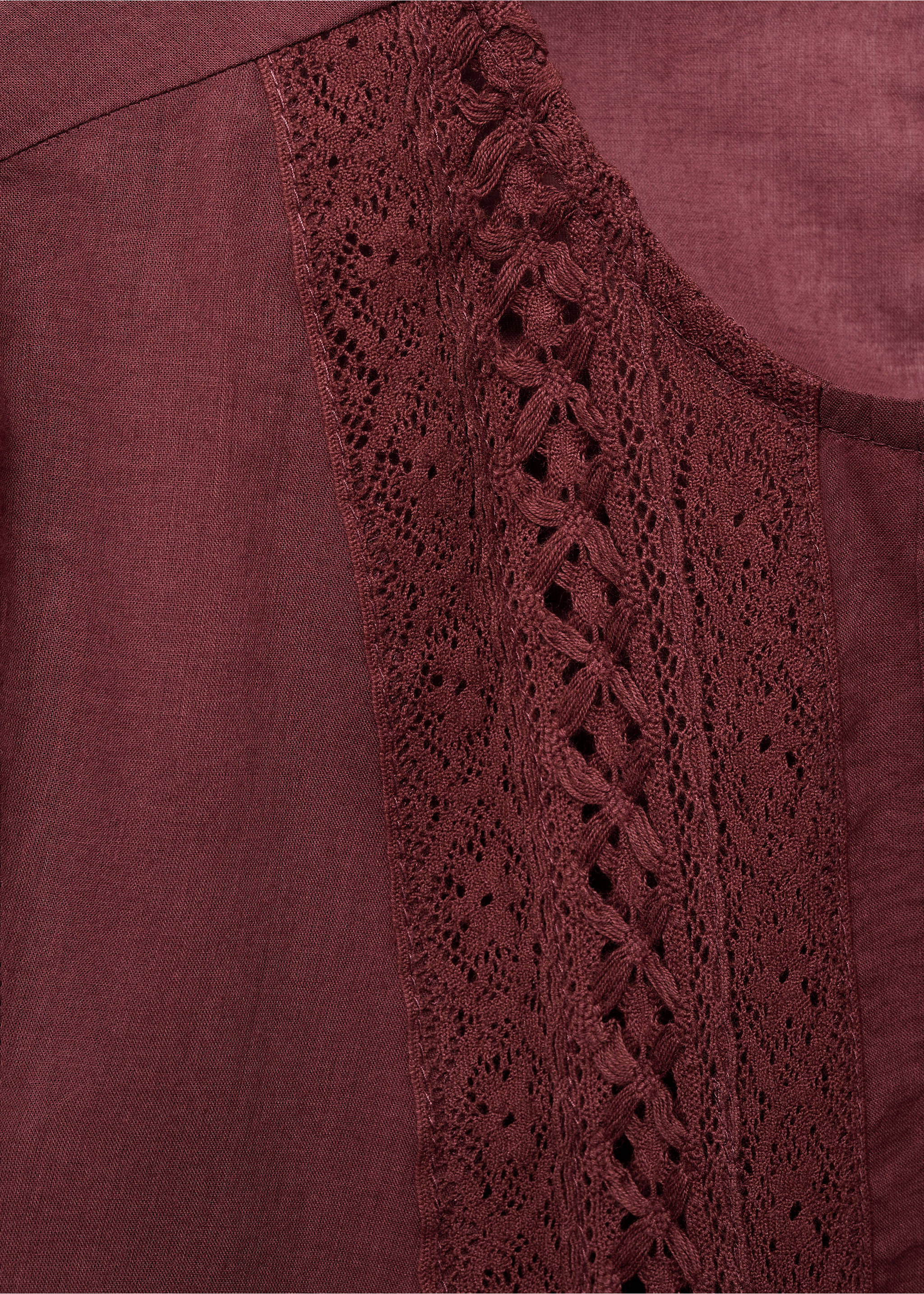 Blouse brodée manches bouffantes - Détail de l'article 8, Bordeaux. Ref: 17027806-00.