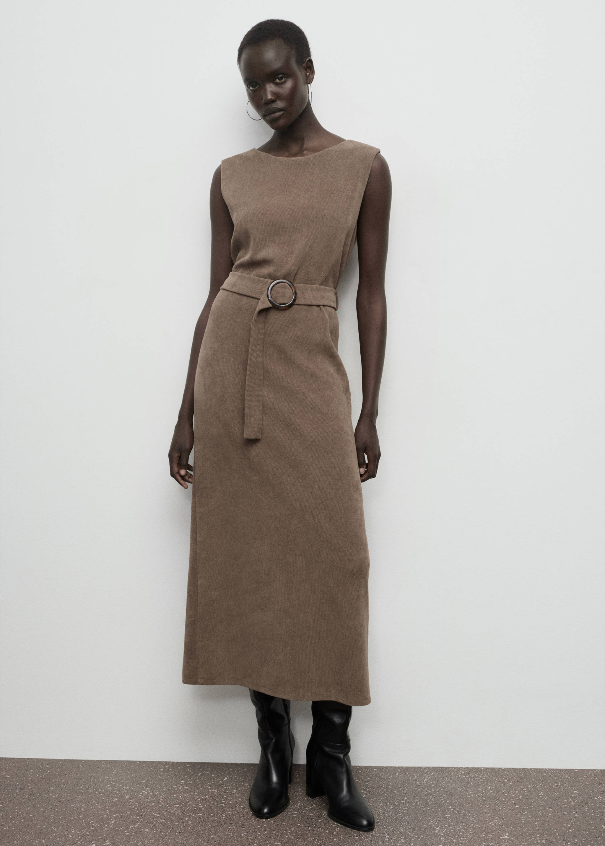 Belt knit dress - General plane