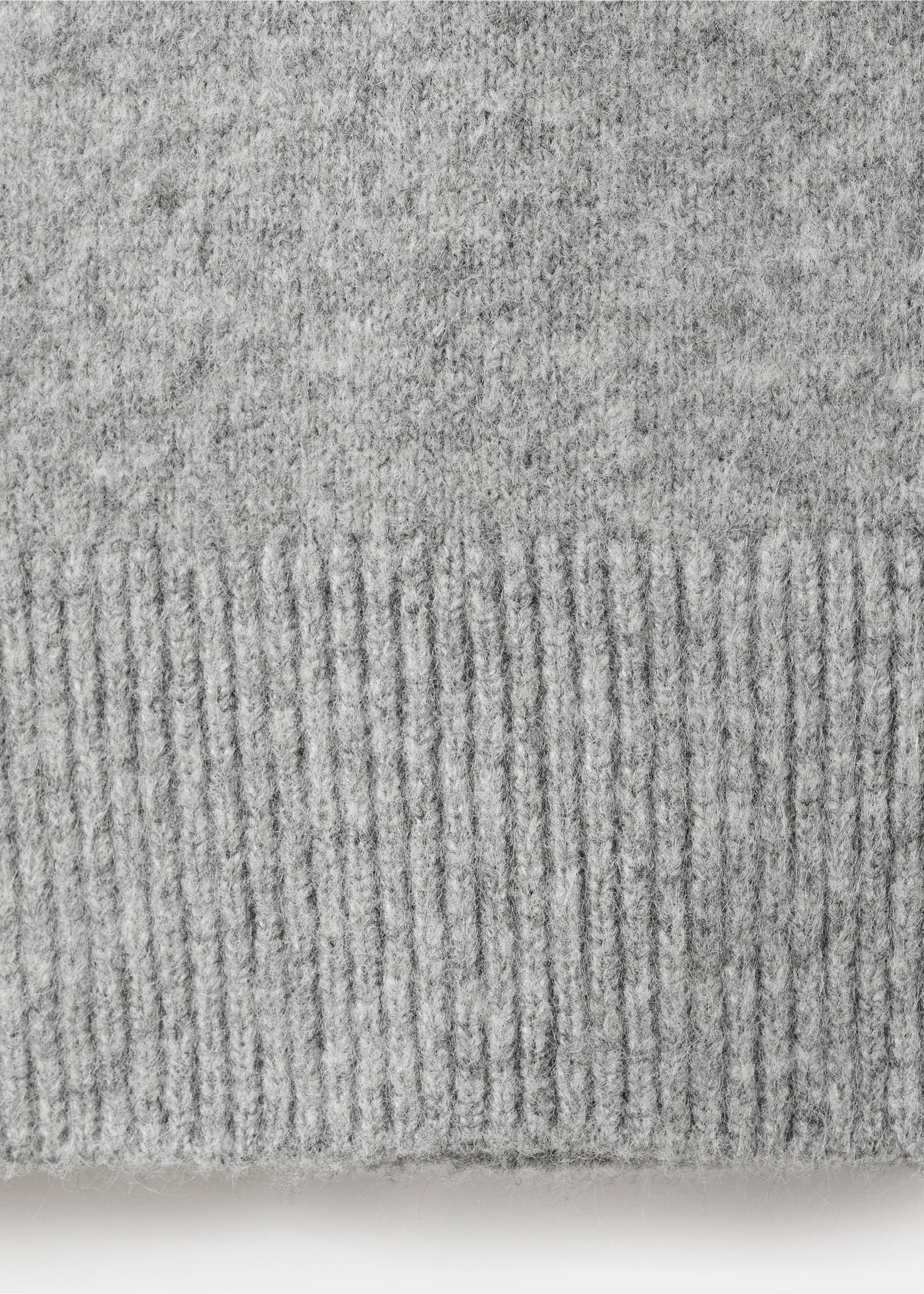 Трикотажное платье с воротником с отворотом - Деталь изделия 0, Меланжевый средний серый . Ref: 17027809-00.