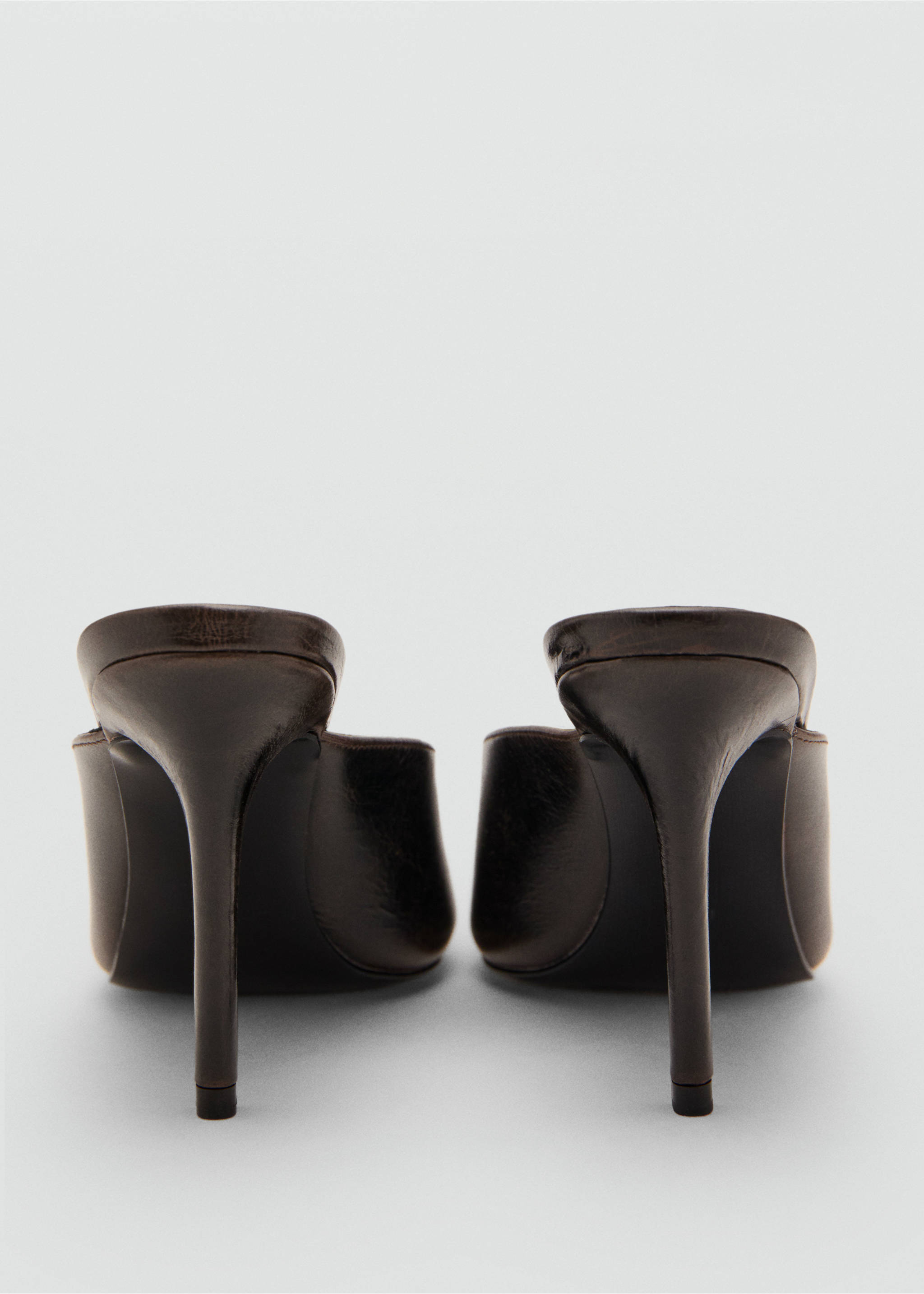 Open-toe leather shoes - Details of the article 3, Chocolate. Ref: 17027812-00.