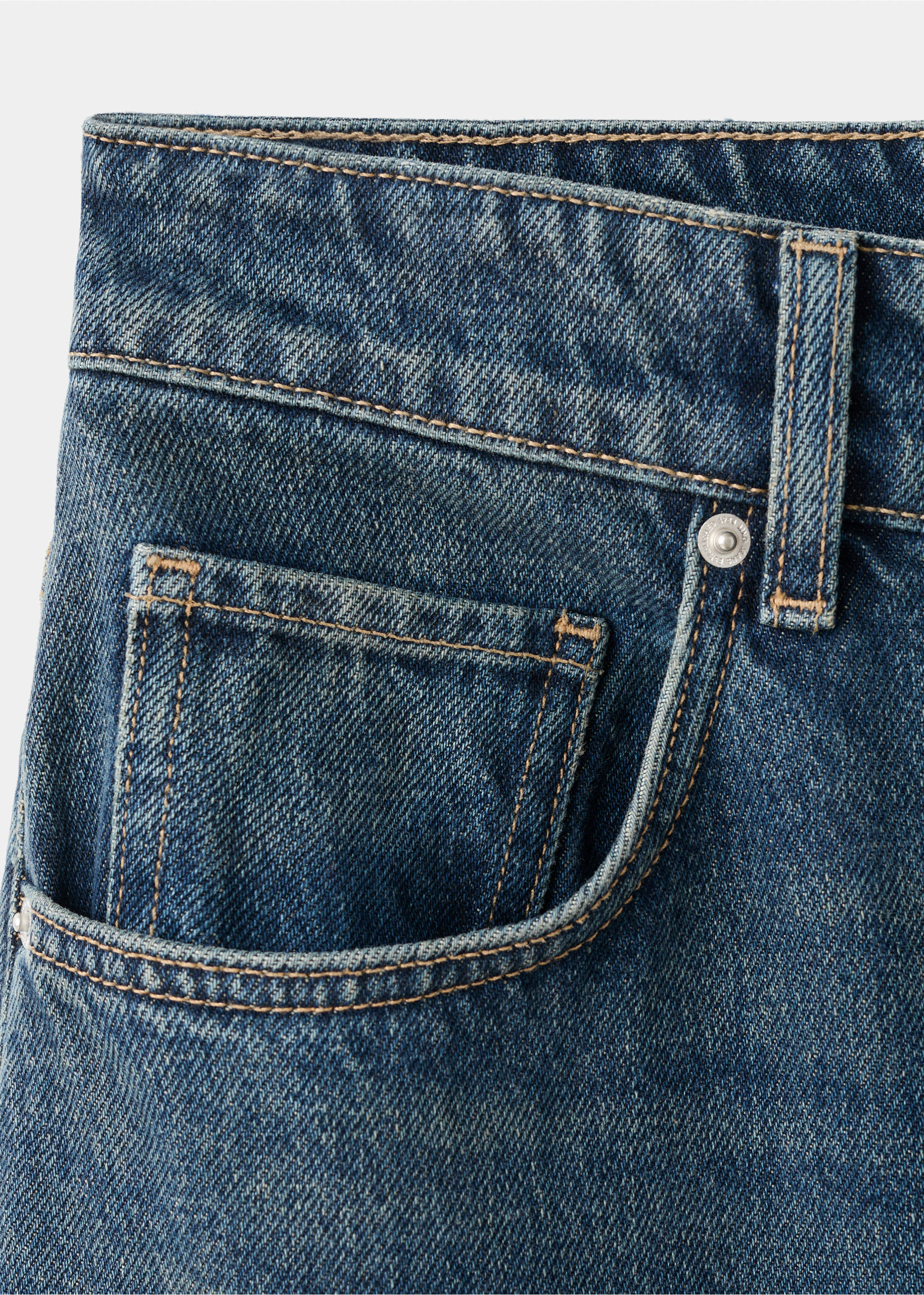 Mid-rise barrel jeans - Detail van het artikel 0, Donker vintage blauw. Ref: 17027813-00.
