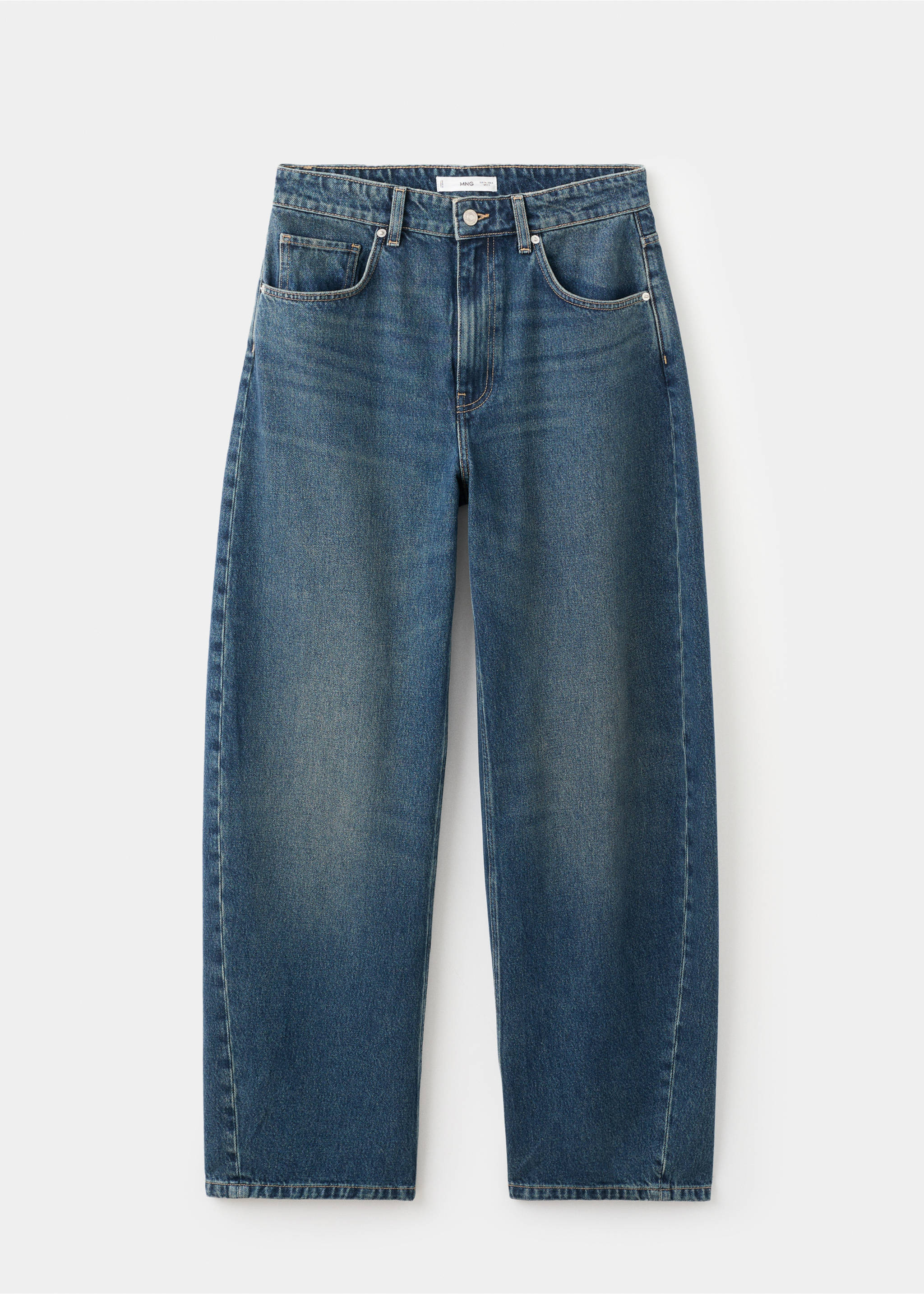Mid-rise barrel jeans - Artikel zonder model, Donker vintage blauw. Ref: 17027813-00.