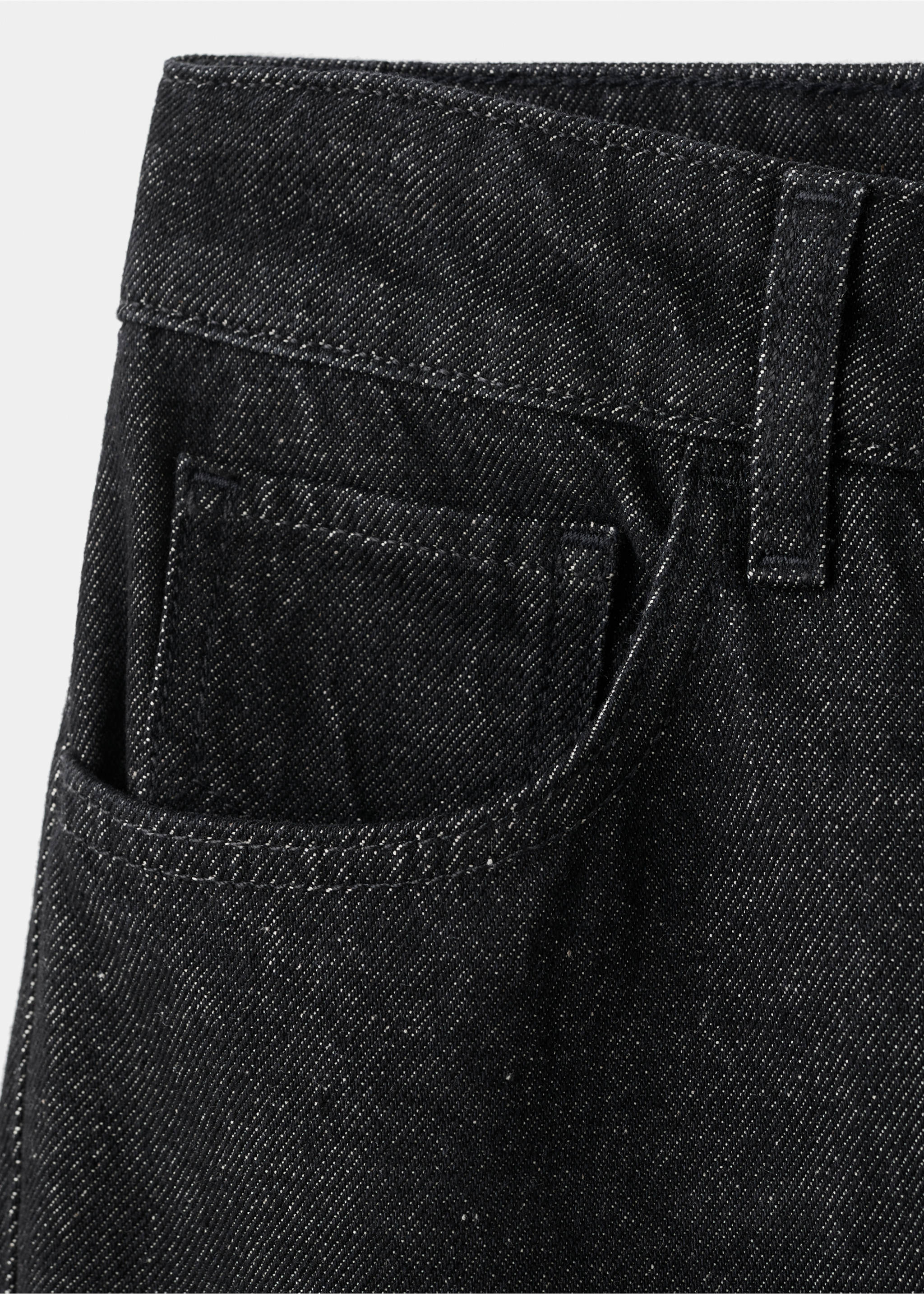 Flared rinse-wash jeans - Details of the article 8, Black. Ref: 17027815-00.