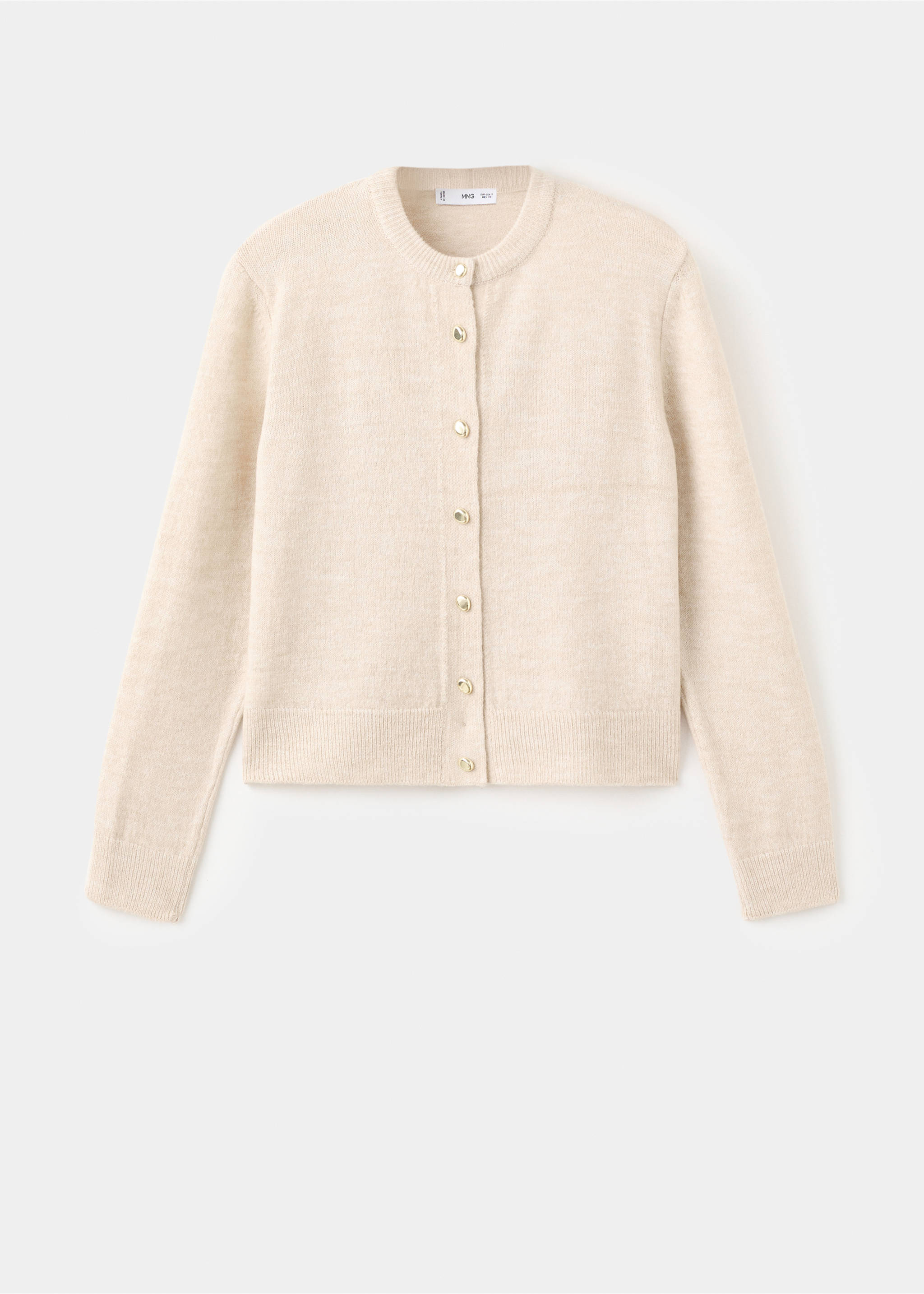 Knitted button cardigan - Article without model, Ecru. Ref: 17027816-00.