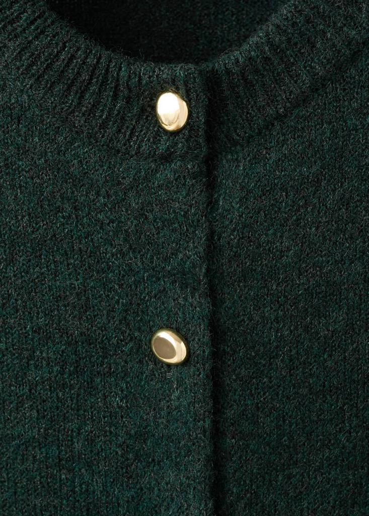 Knitted button cardigan — Green