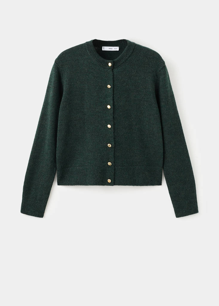Knitted button cardigan — Green