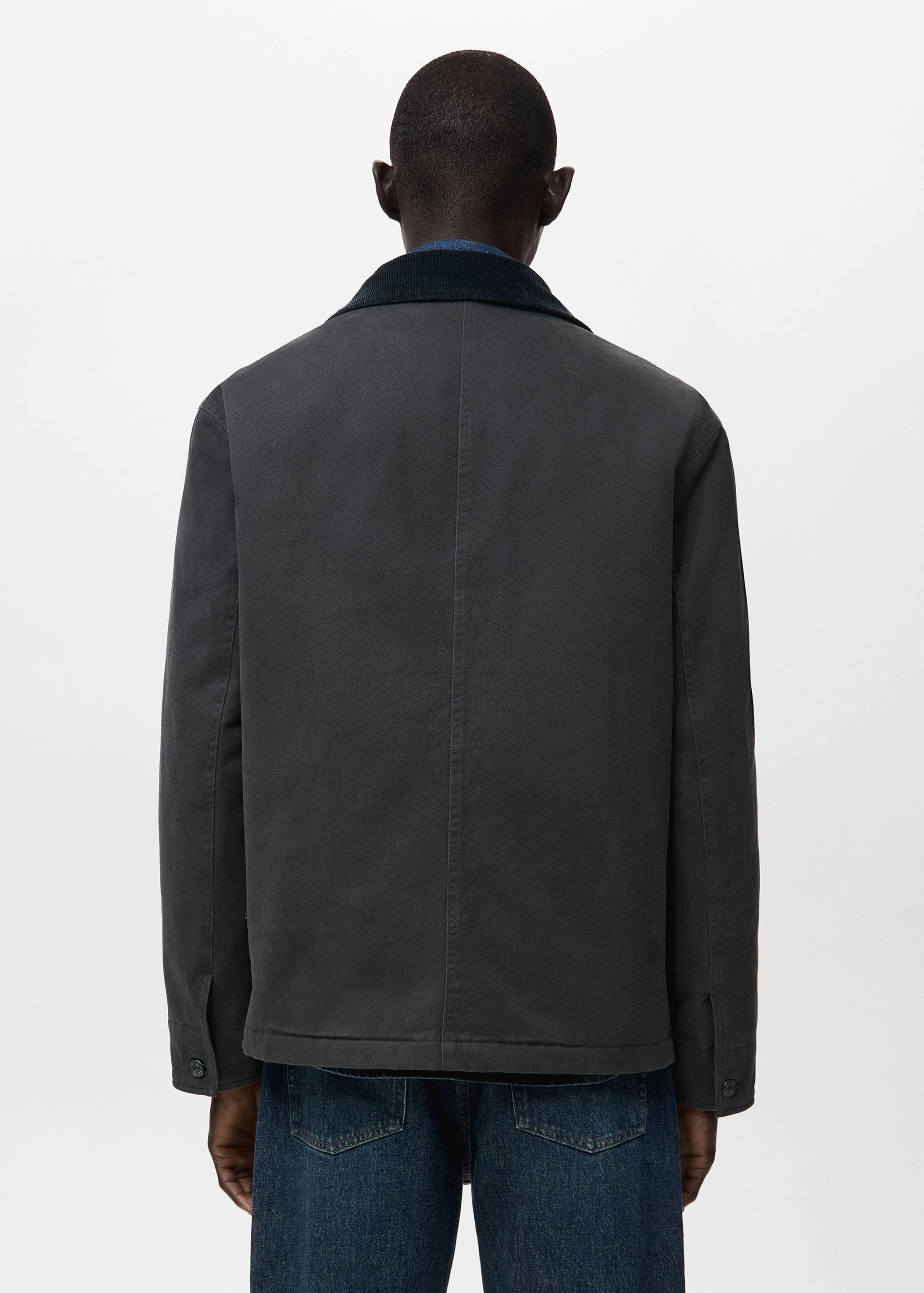 灯芯绒领口绗缝夹克 - null