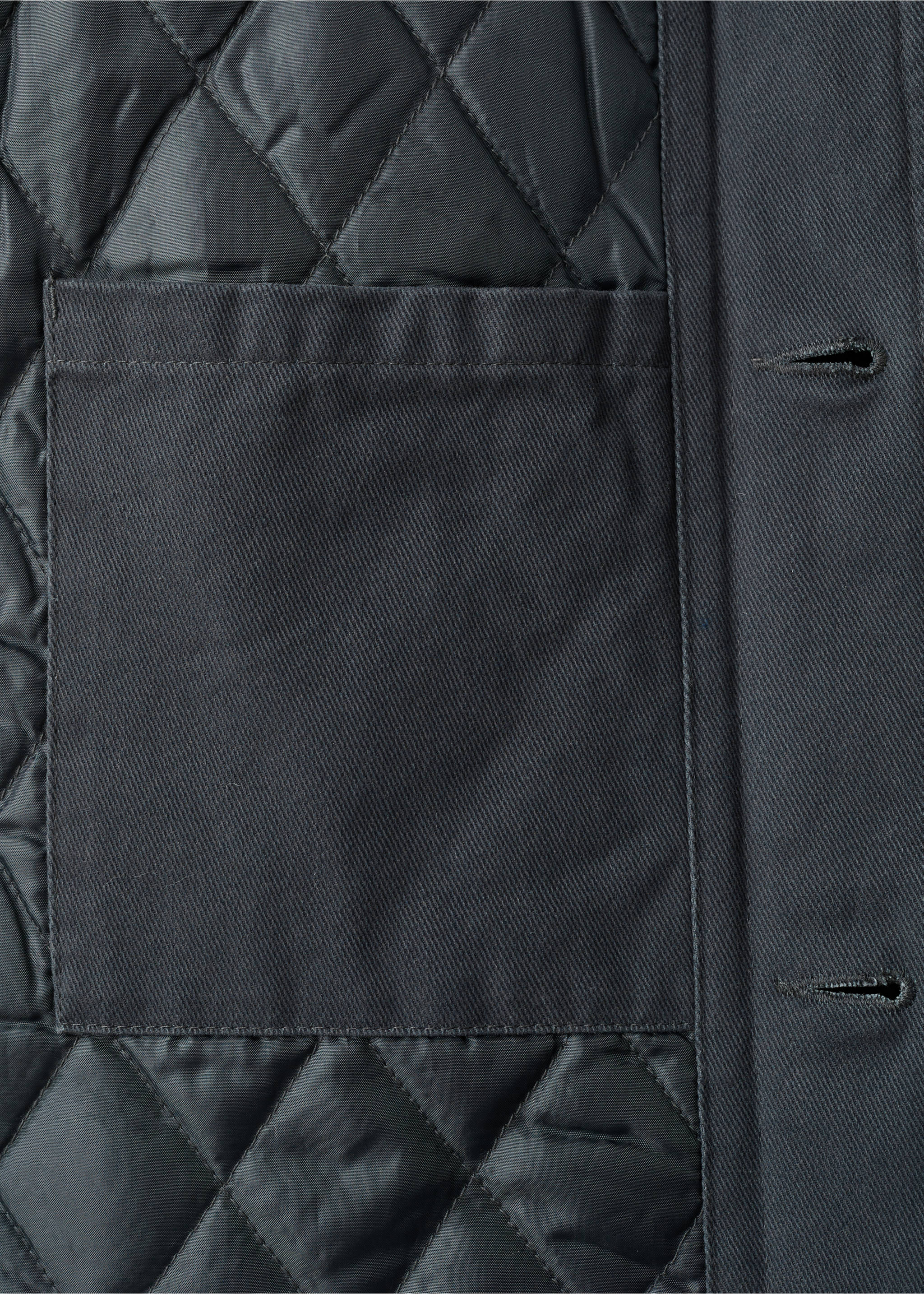 灯芯绒领口绗缝夹克 - null, 深灰色. Ref: 17027885-00.