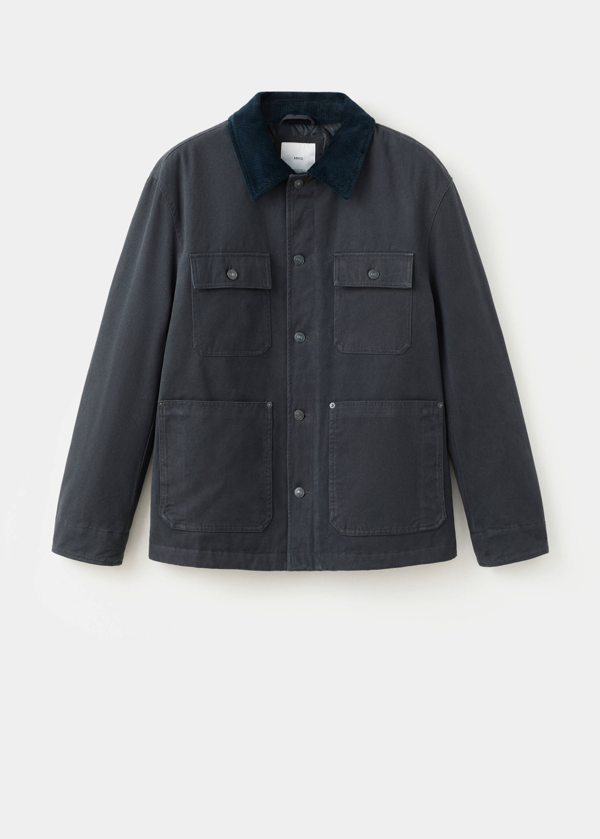 Quilted jacket with corduroy collar - Article without model