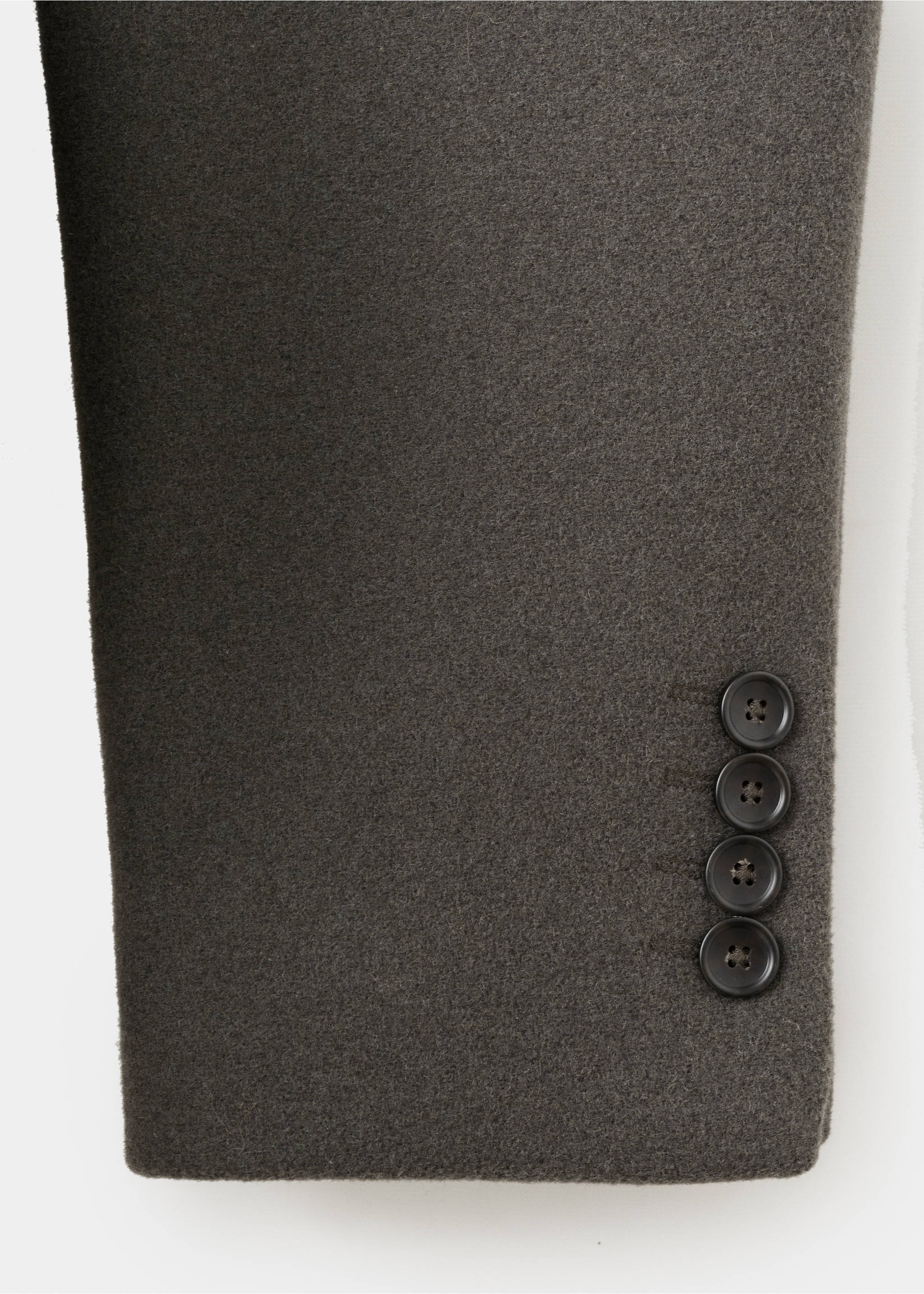 羊毛混纺双排扣外套 - null, 深绿色. Ref: 17027886-00.