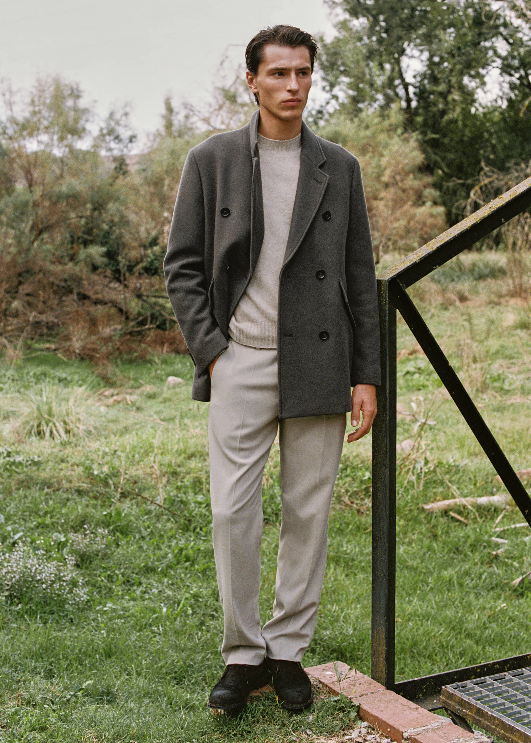 Manteau laine mélangée croisé - Détail de l'article 3