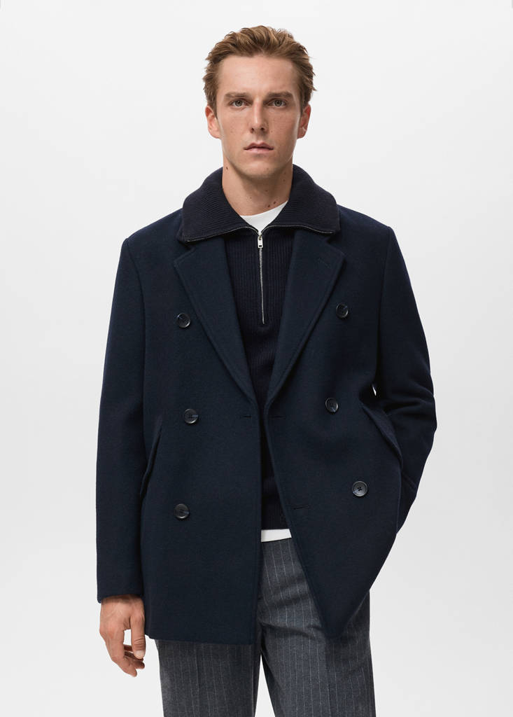 Double-breasted wool-blend coat - thumbnail 2