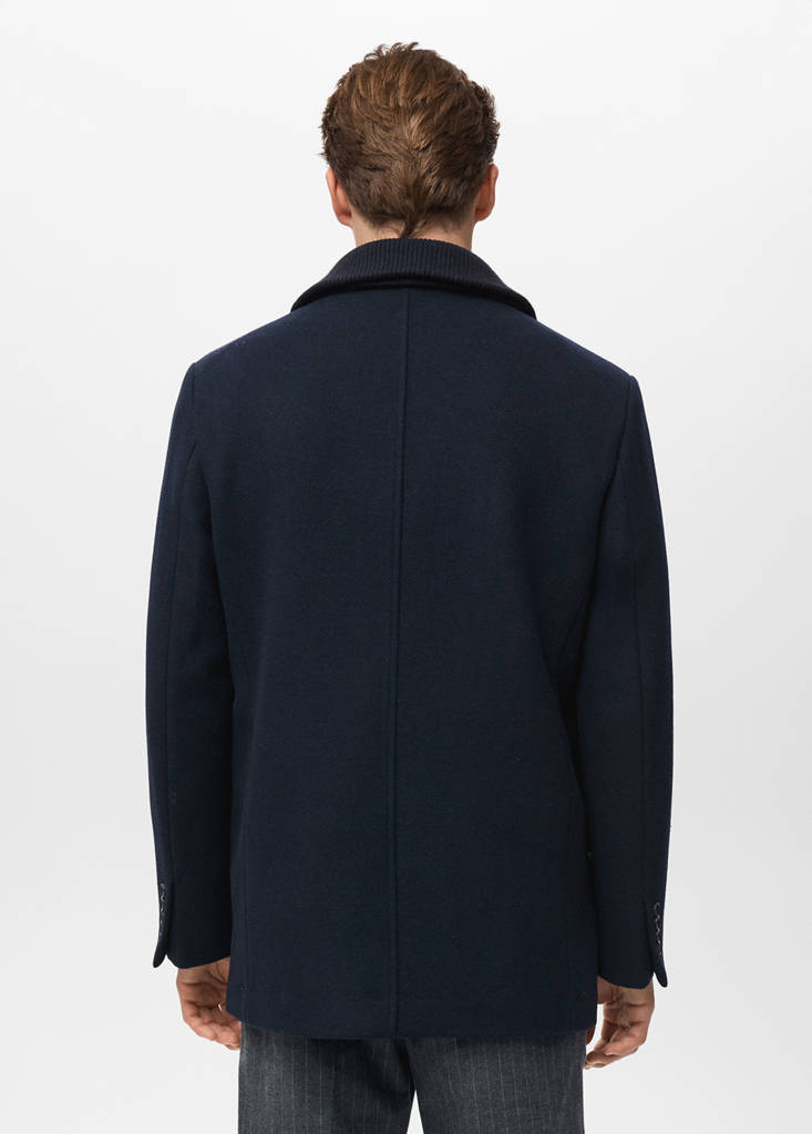 Double-breasted wool-blend coat - thumbnail 3