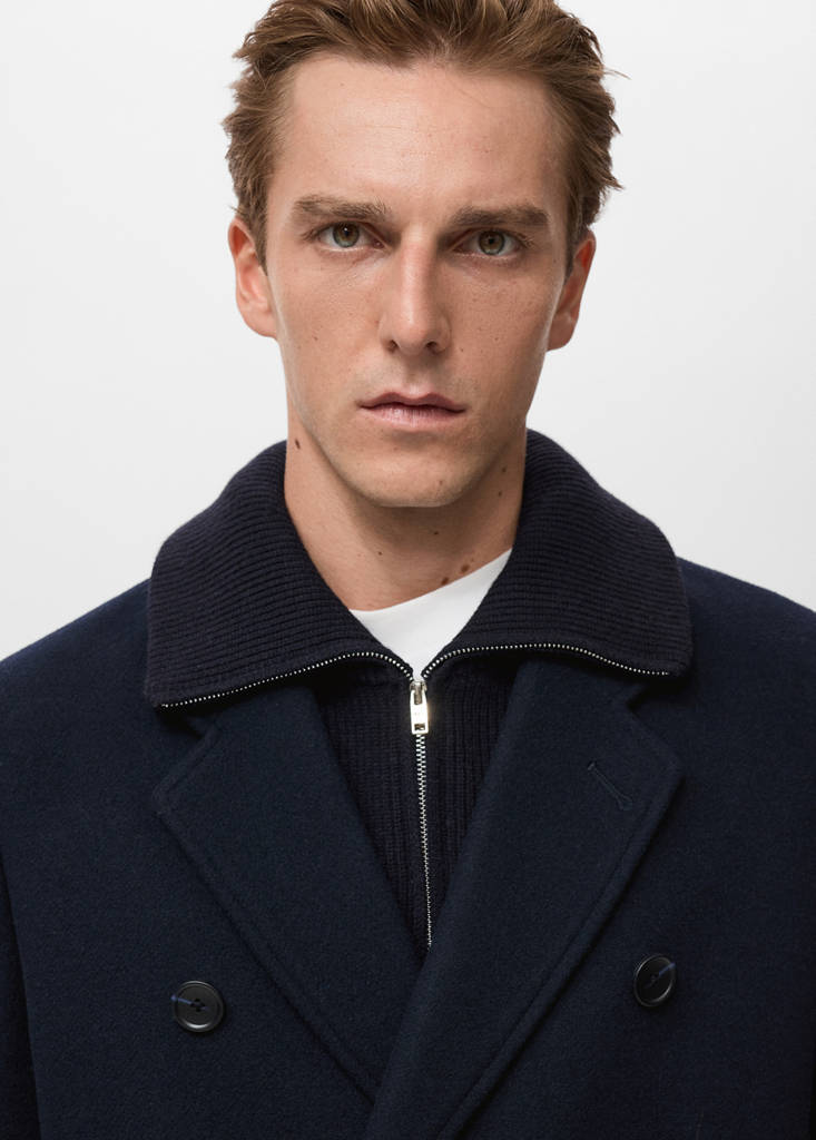 Double-breasted wool-blend coat - thumbnail 5