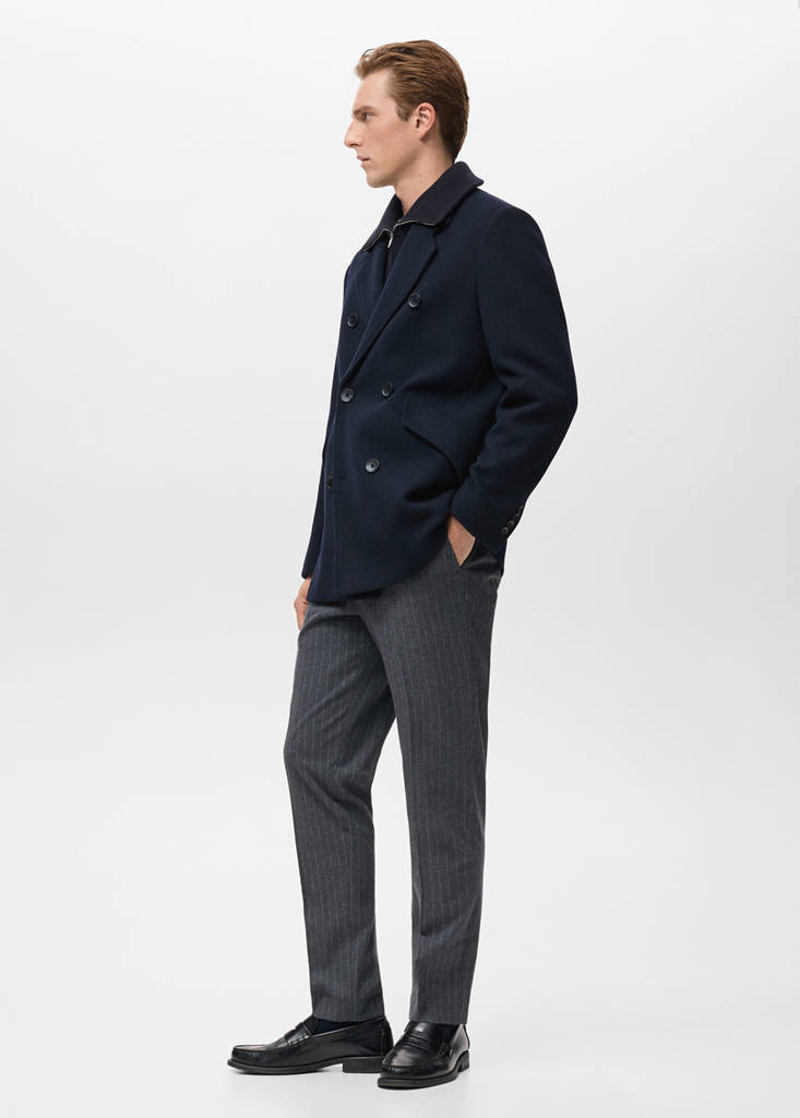 Double-breasted wool-blend coat - thumbnail 6