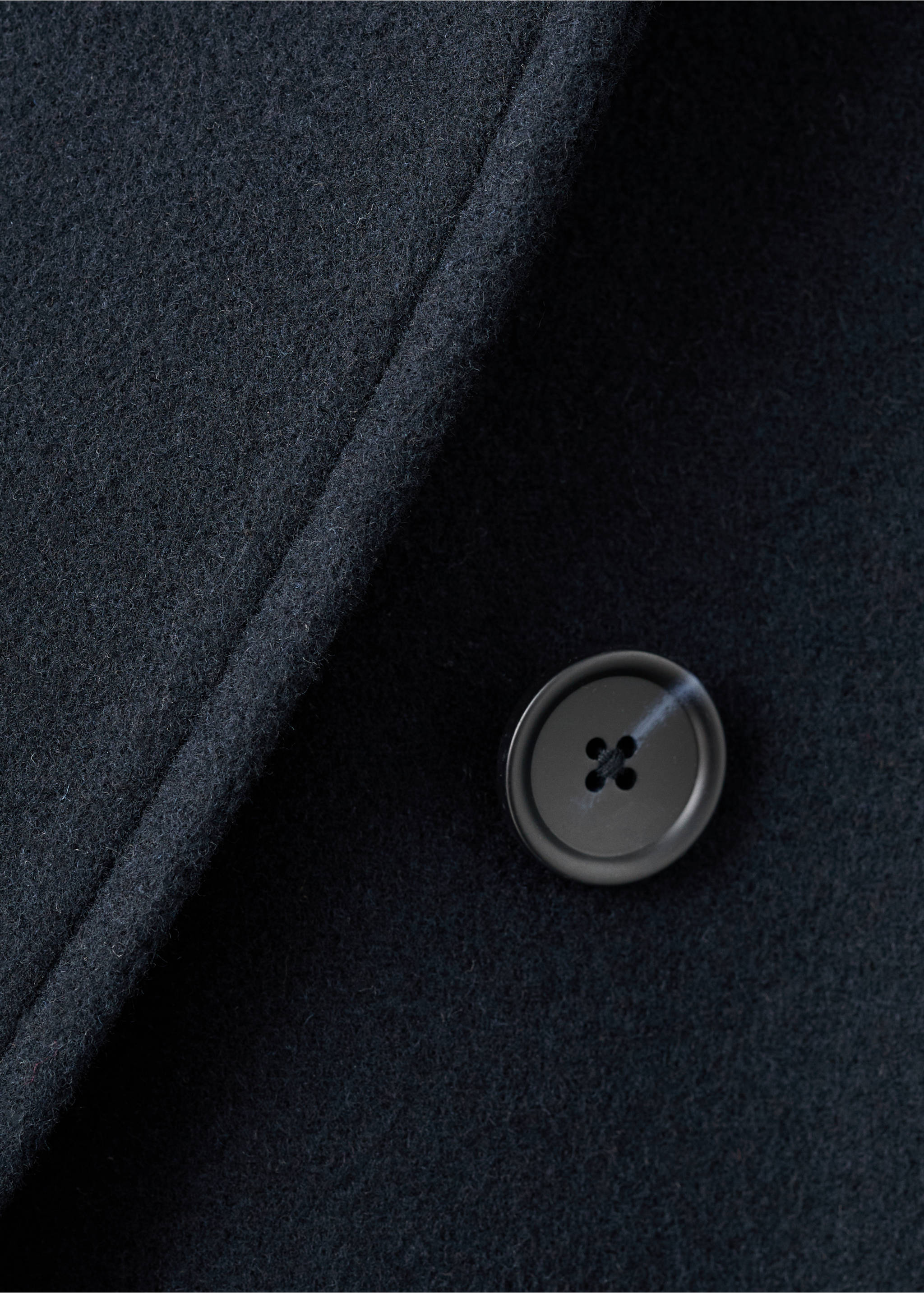 羊毛混纺双排扣外套 - null, 海军蓝. Ref: 17027886-00.