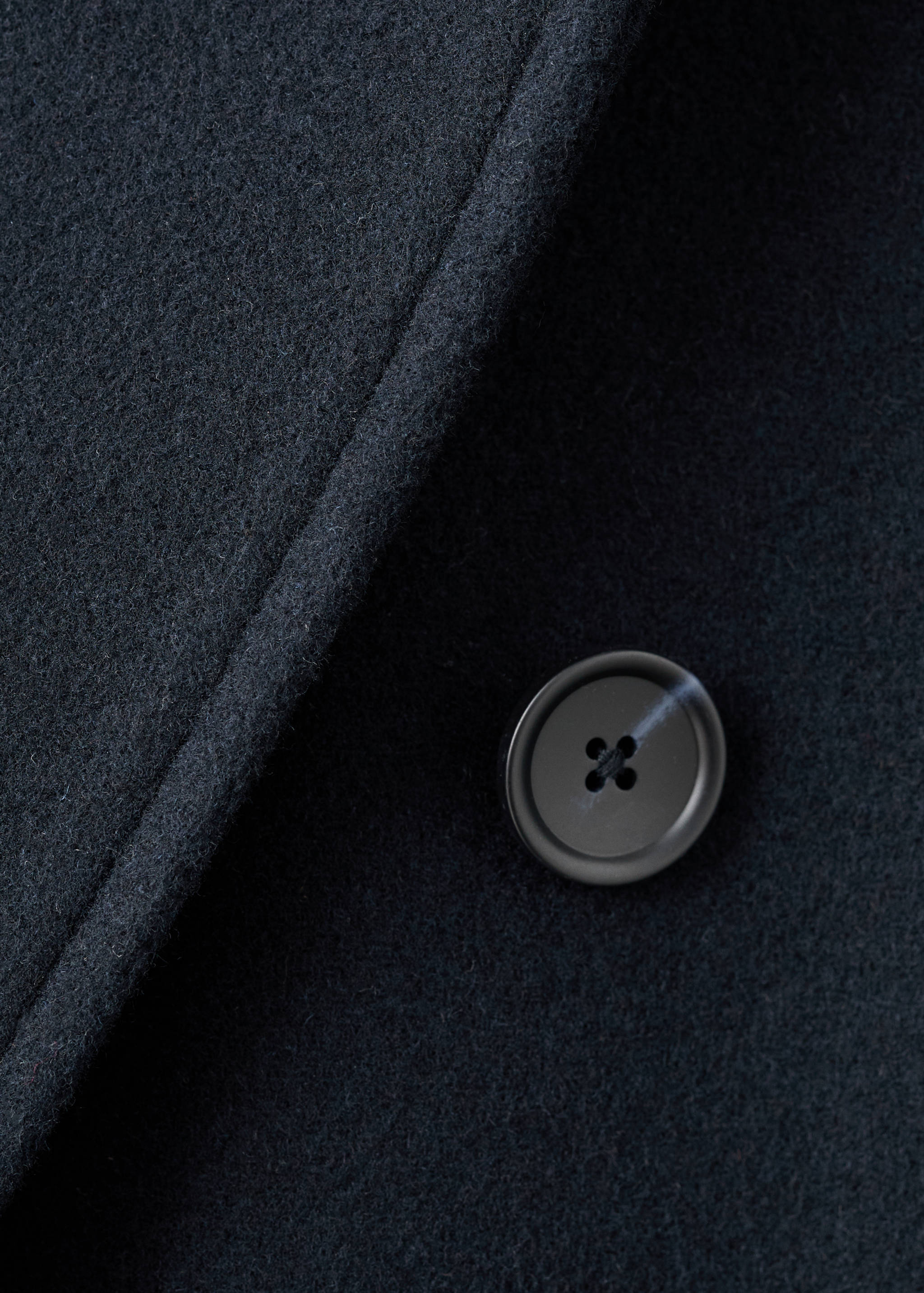 羊毛混纺双排扣外套 - null