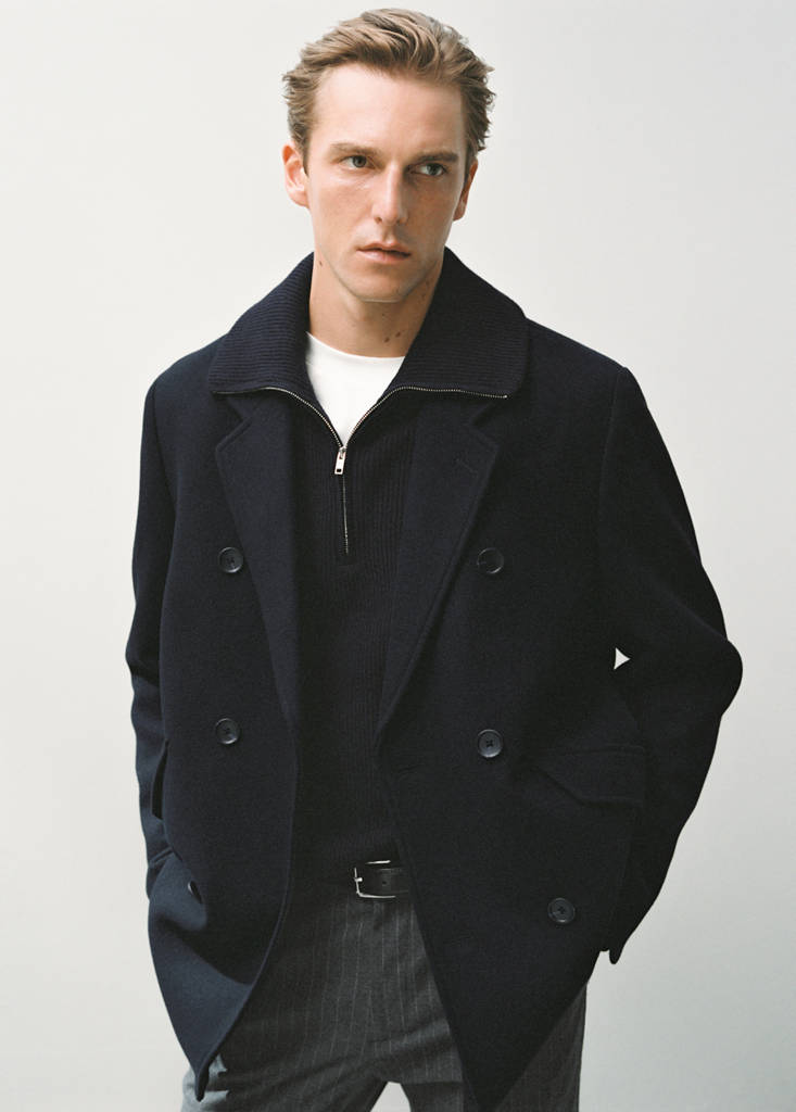 Double-breasted wool-blend coat - thumbnail 7