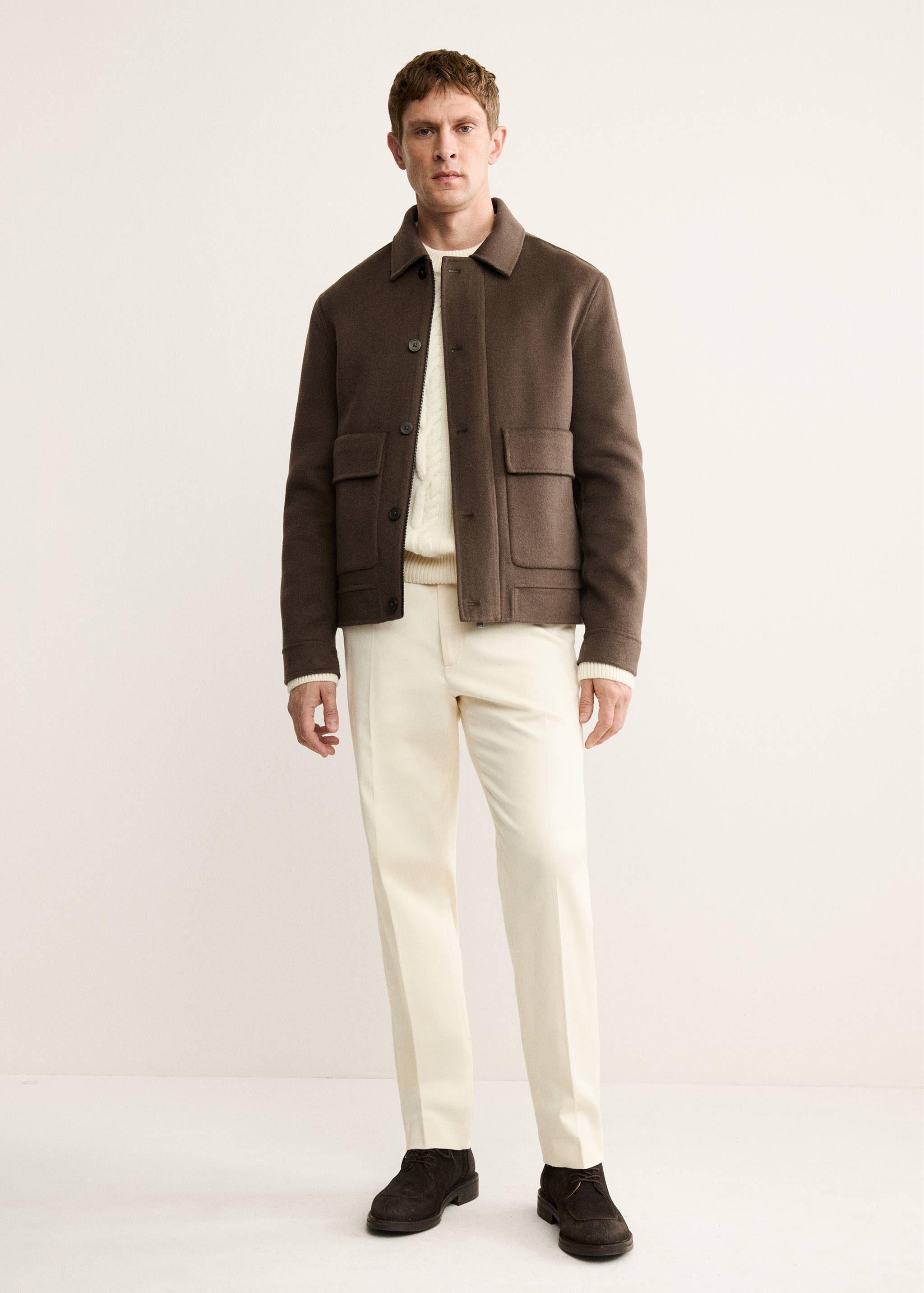 Jaket wol handmade dengan kantong - Tampilan Umum