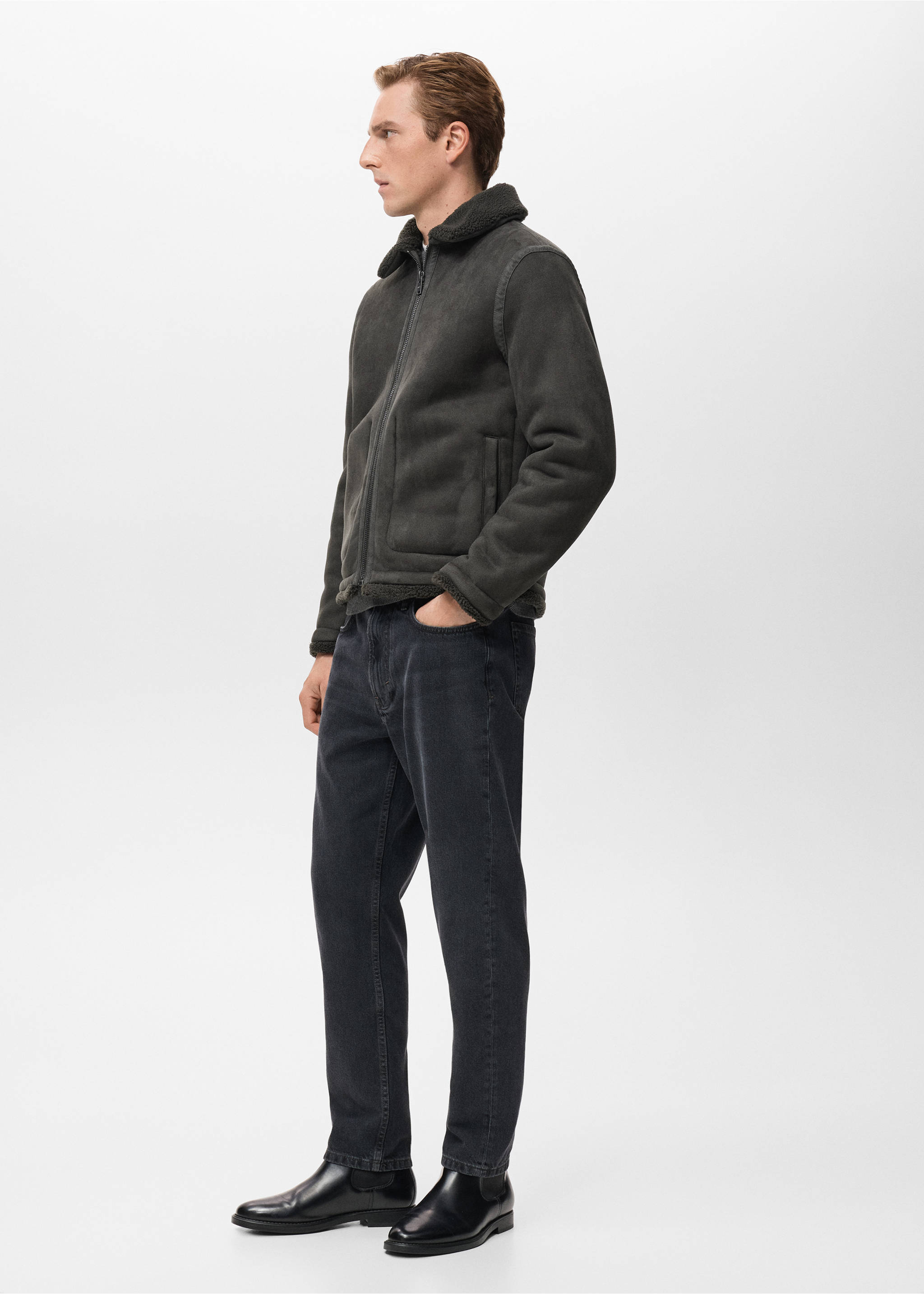 Двусторонняя куртка с отделкой из искусственной овчины - Деталь изделия 2, Коричневый. Ref: 17027889-00.