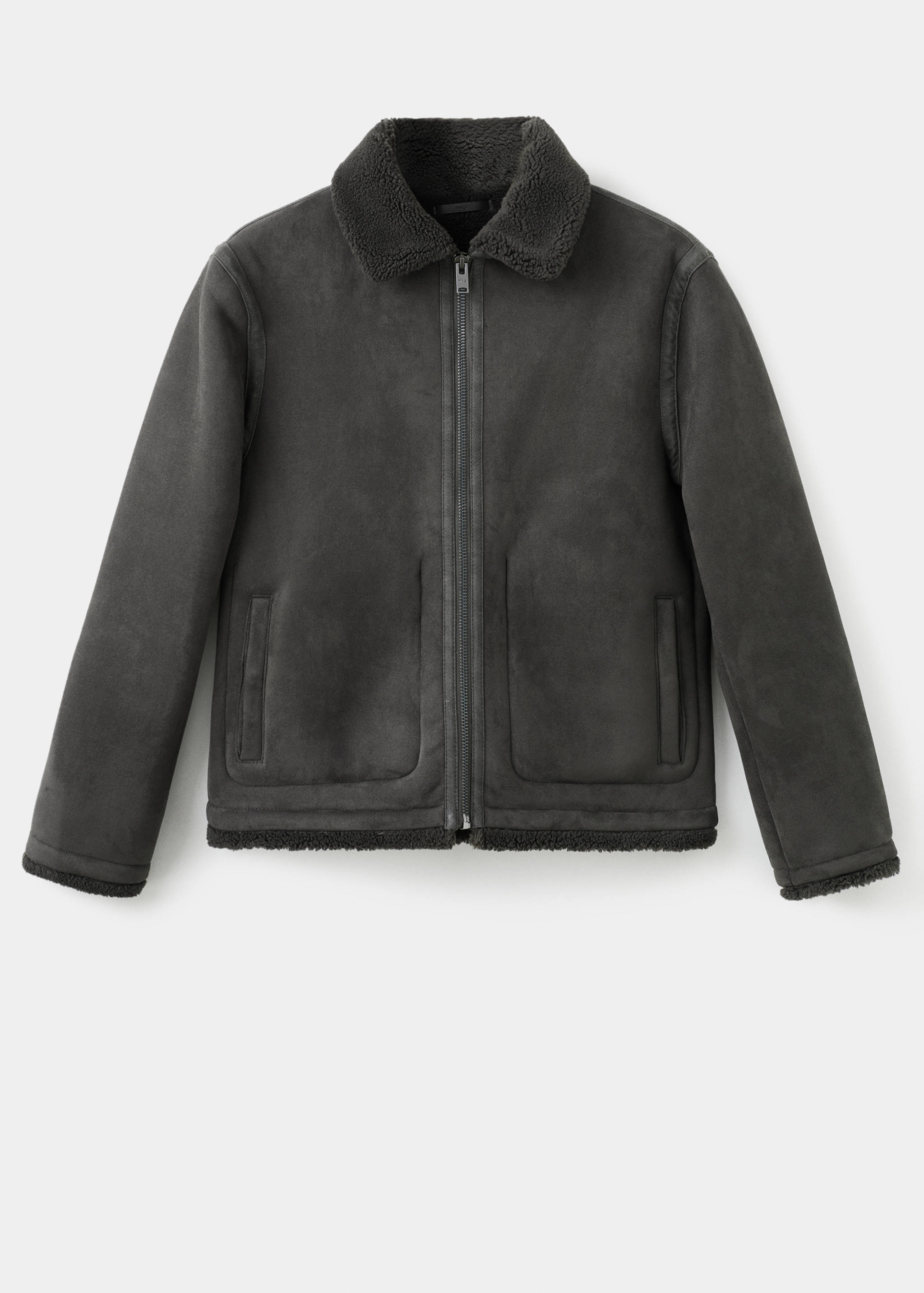 سترة مزدوجة الوجه مع تفاصيل من جلد الغنم - منتج دون نموذج