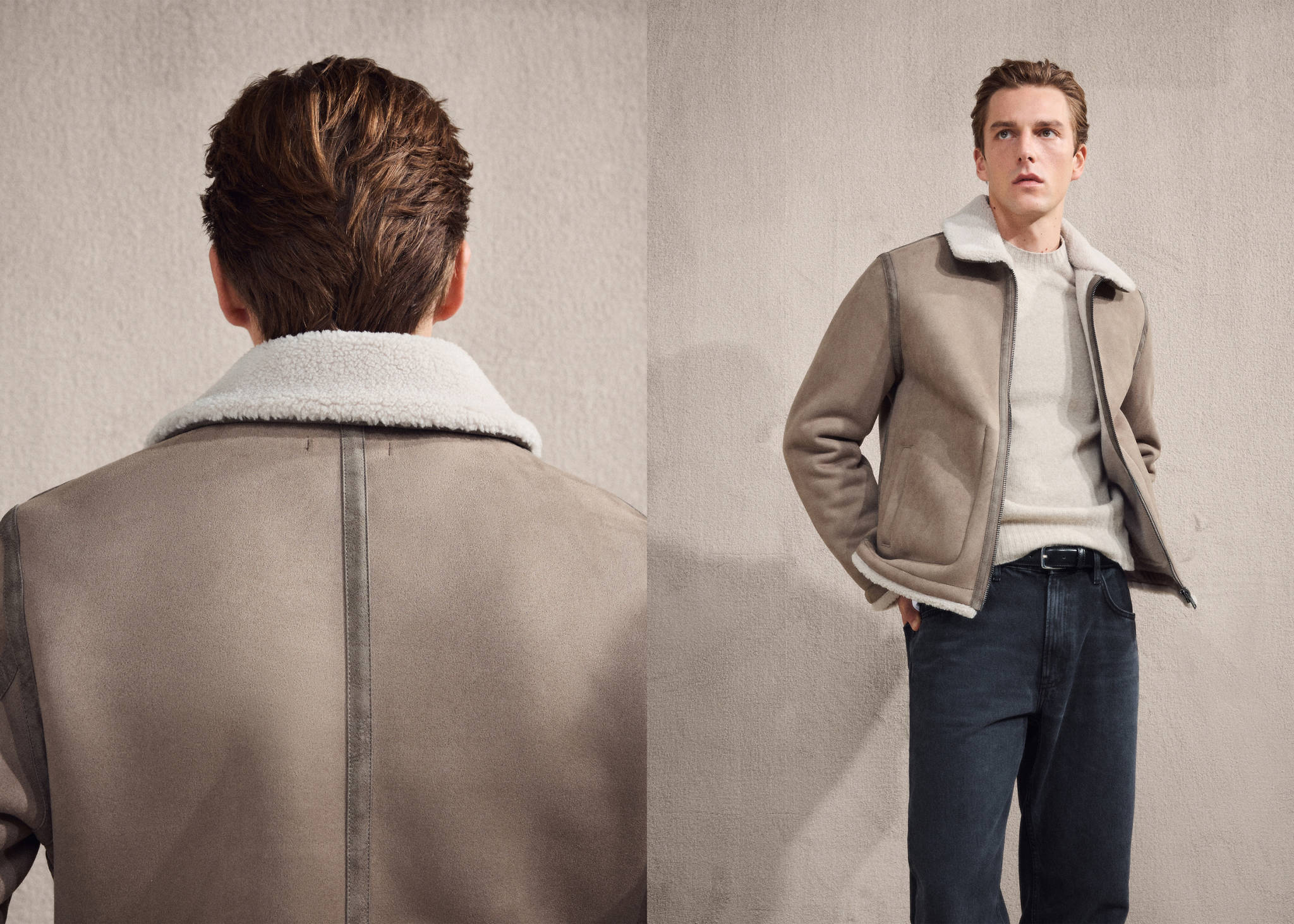 Chaqueta doble faz detalles borreguito - Plano panorámico