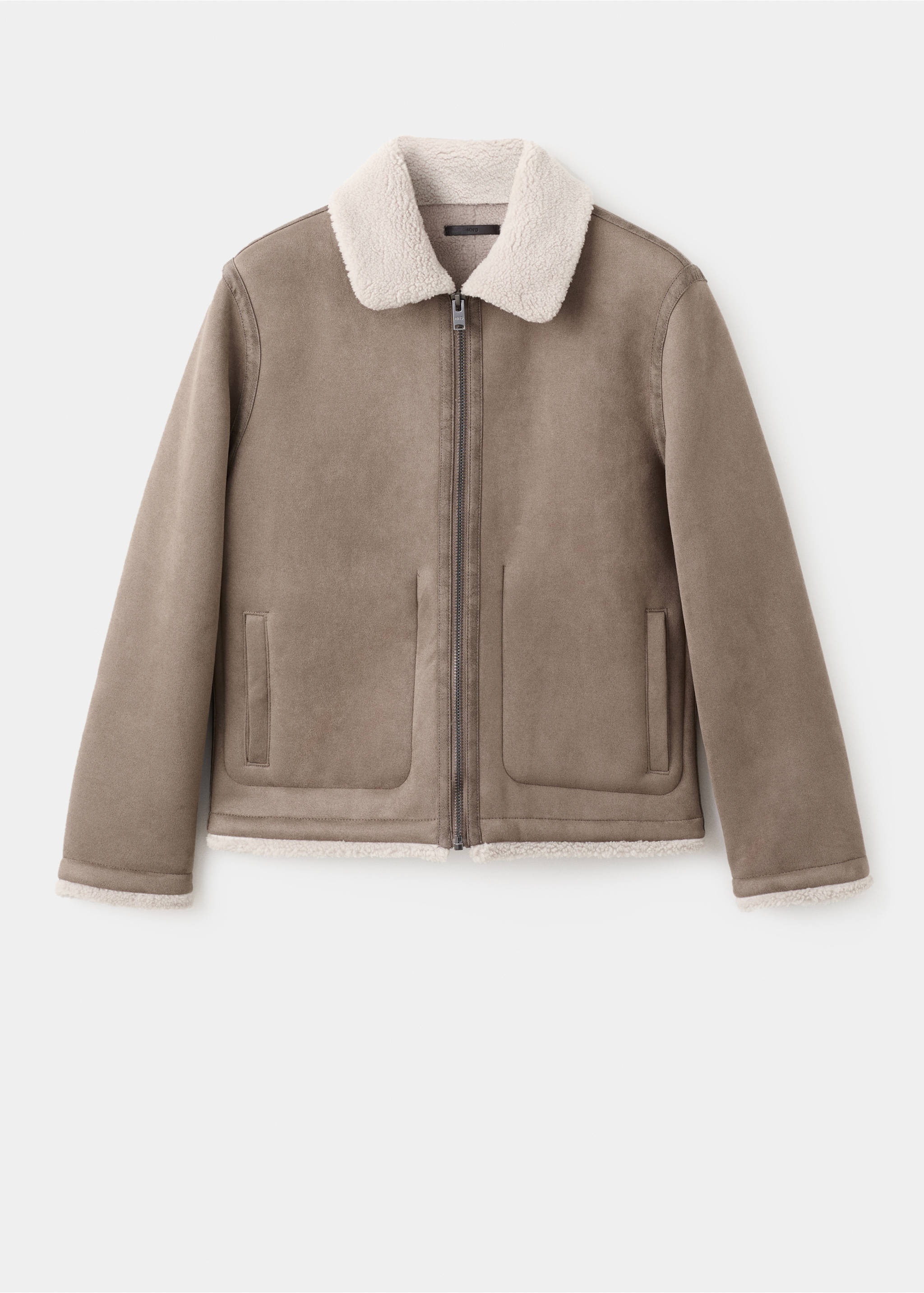 Double face jacket with sheepskin details - Article without model, Medium Brown. Ref: 17027889-00.