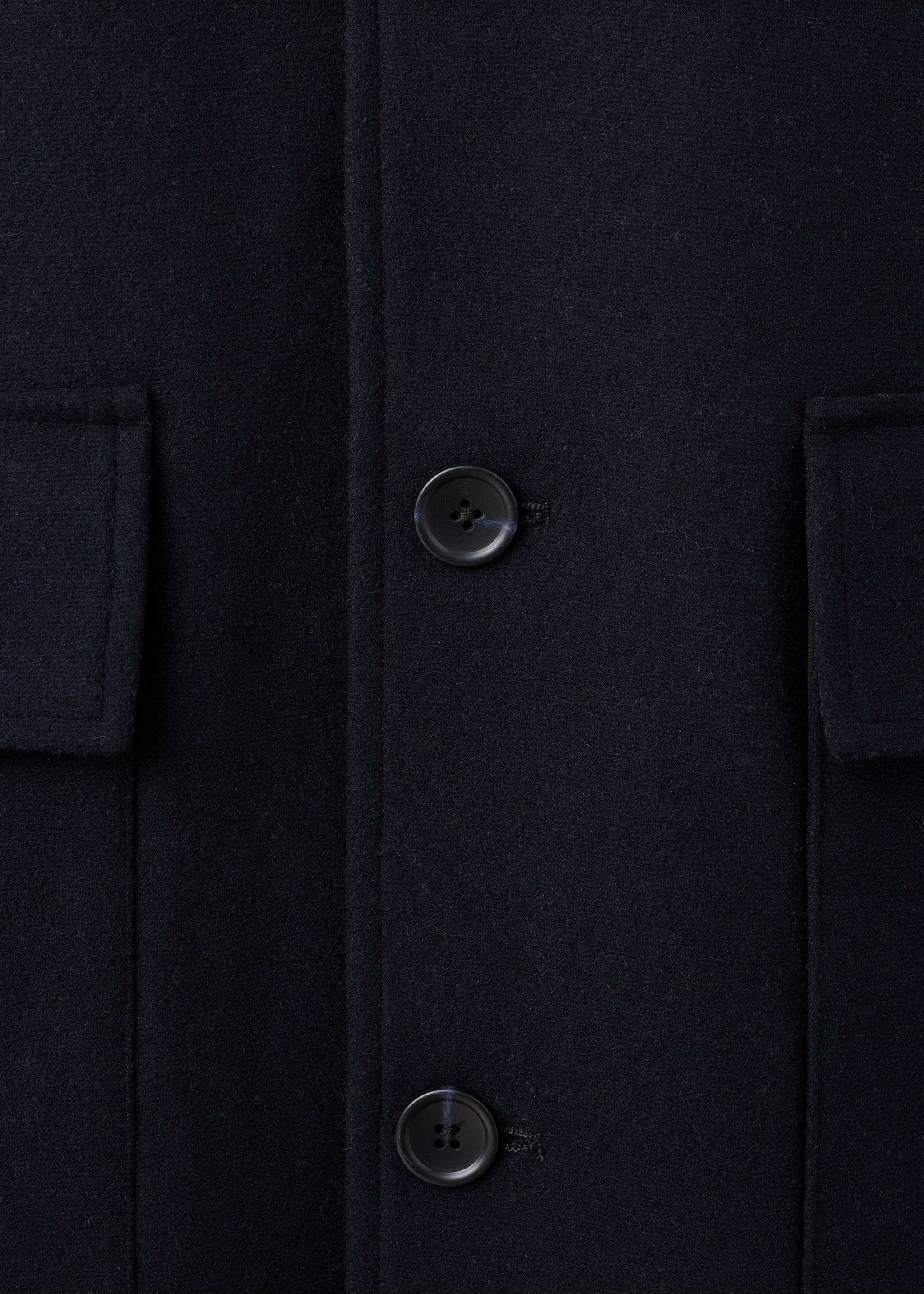 Manteau laine capuche - Détail de l'article 8, Bleu marine foncé. Ref: 17027891-00.