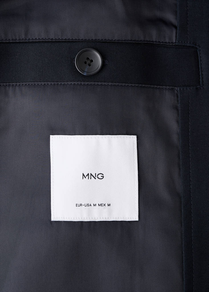 Hooded wool coat — Dark Navy