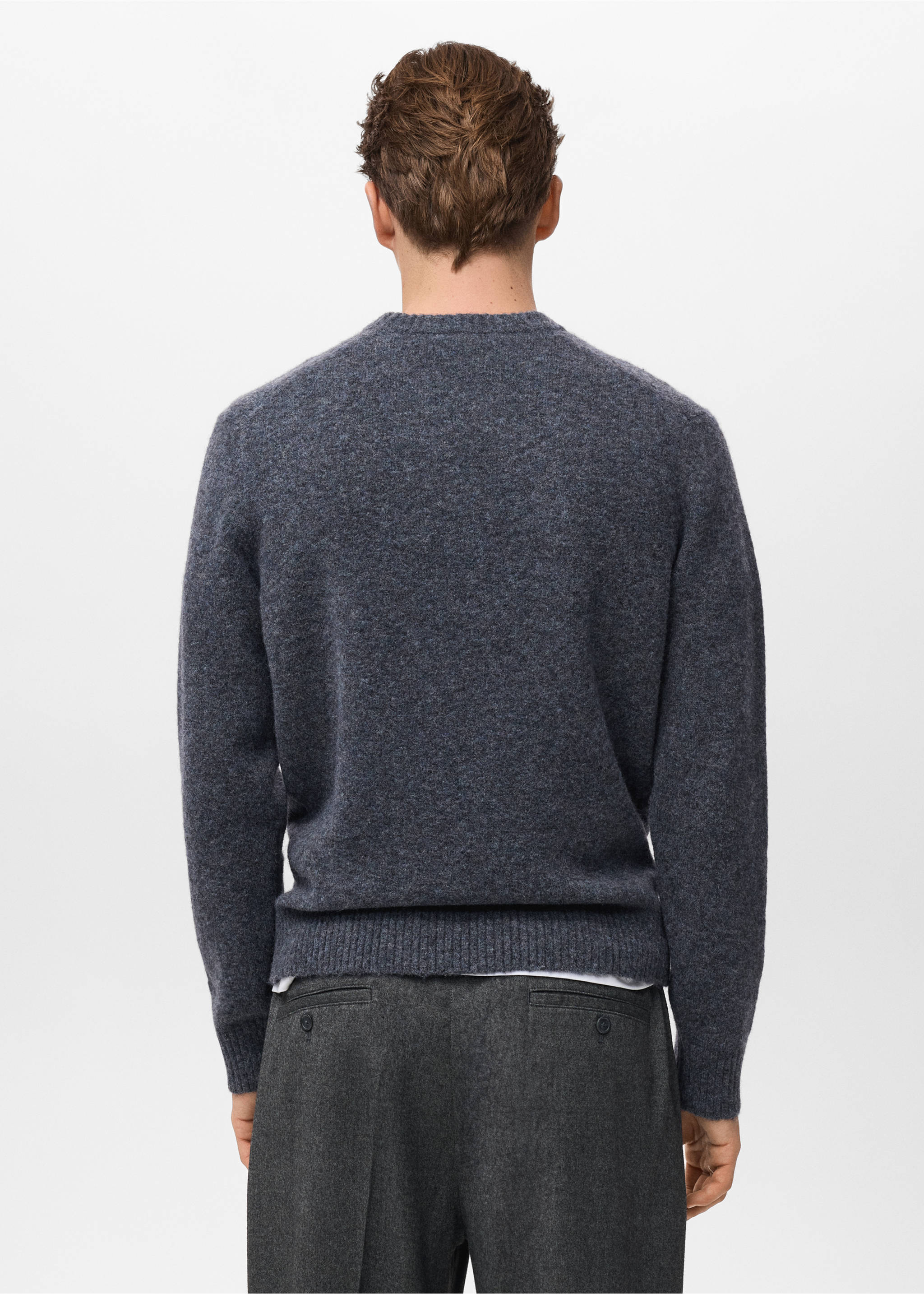 Trui van een wol- en alpacablend - Achterkant van het artikel, Indigoblauw. Ref: 17027897-00.