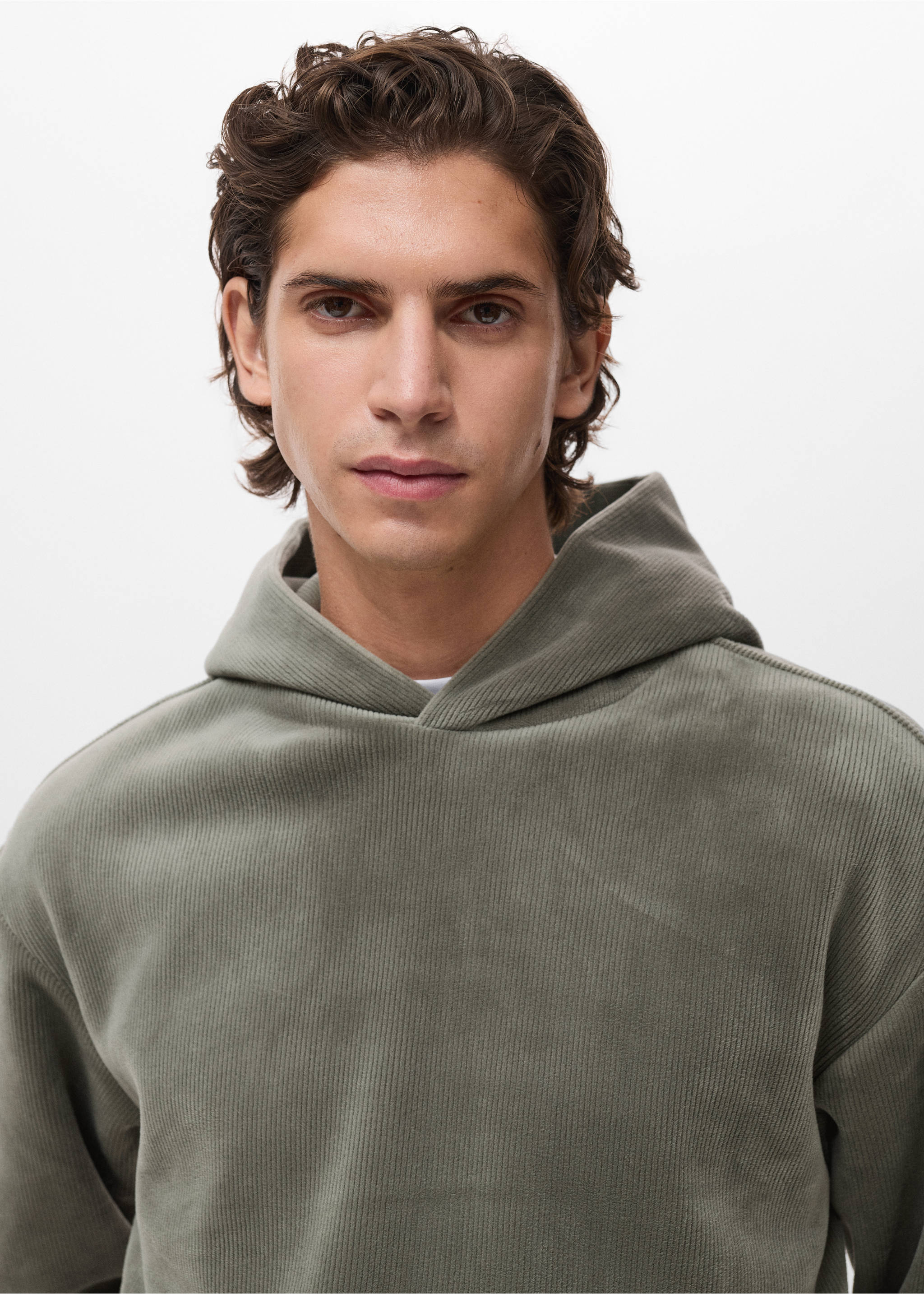 Sudadera capucha pana - Detalle del artículo 1, Verde pastel. Ref: 17027899-00.