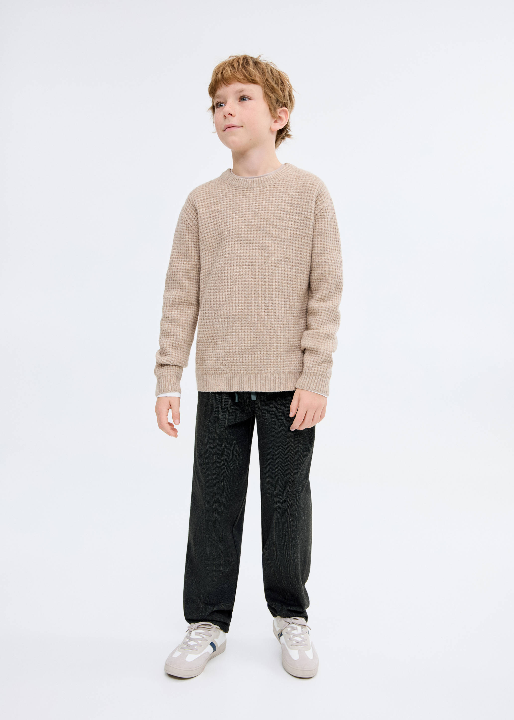 Herringbone straight pants - General plane