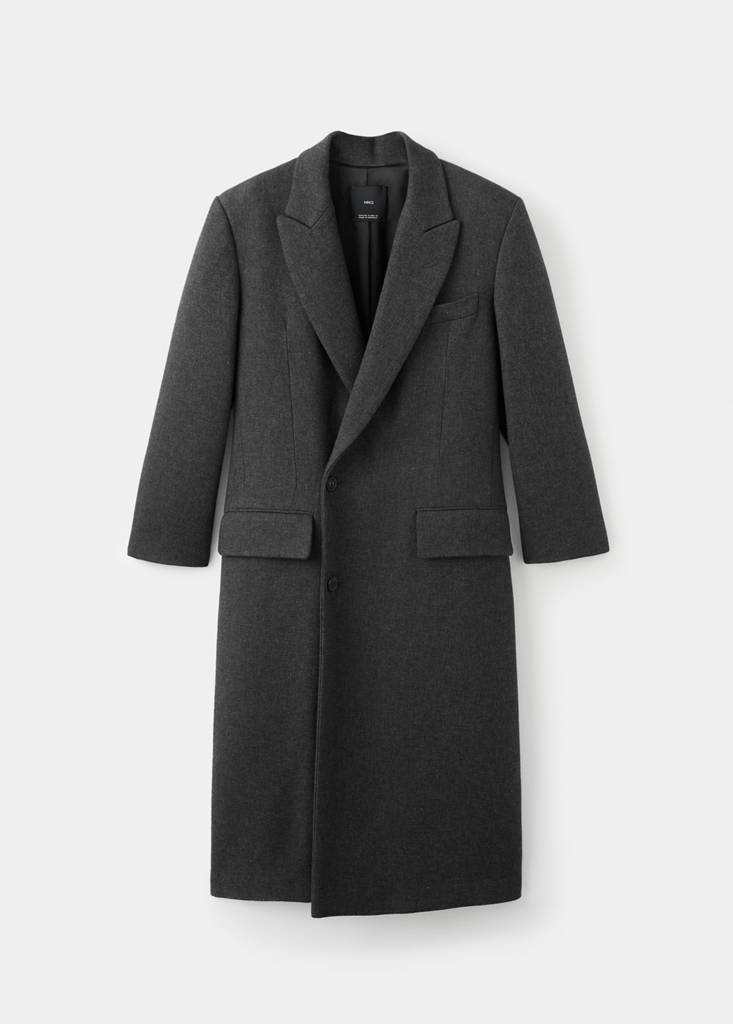Long double-breasted coat — Grey