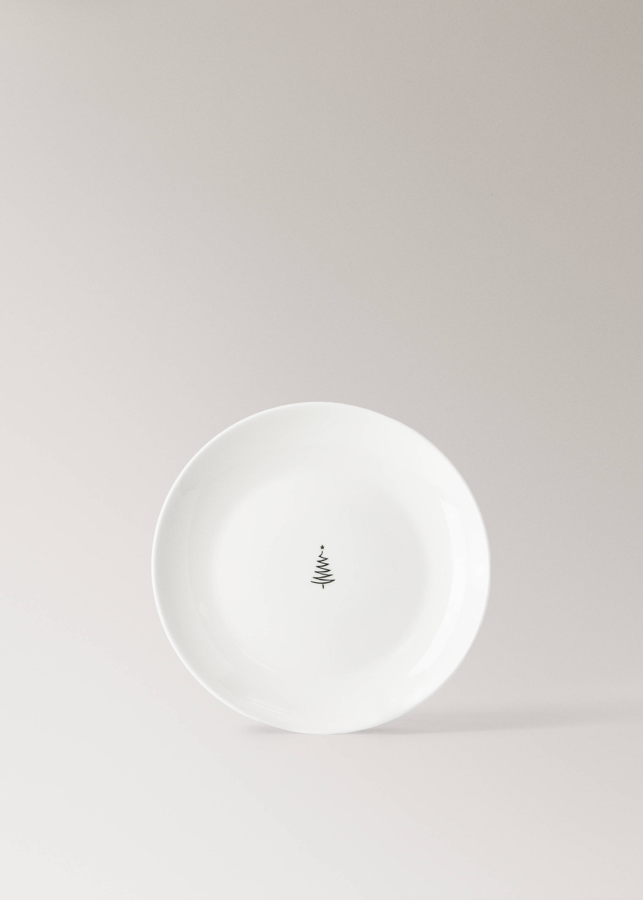 Bone china dessert plate with Christmas tree motif - Article without model