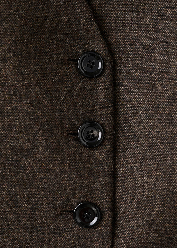 Speckled wool waistcoat — Brown